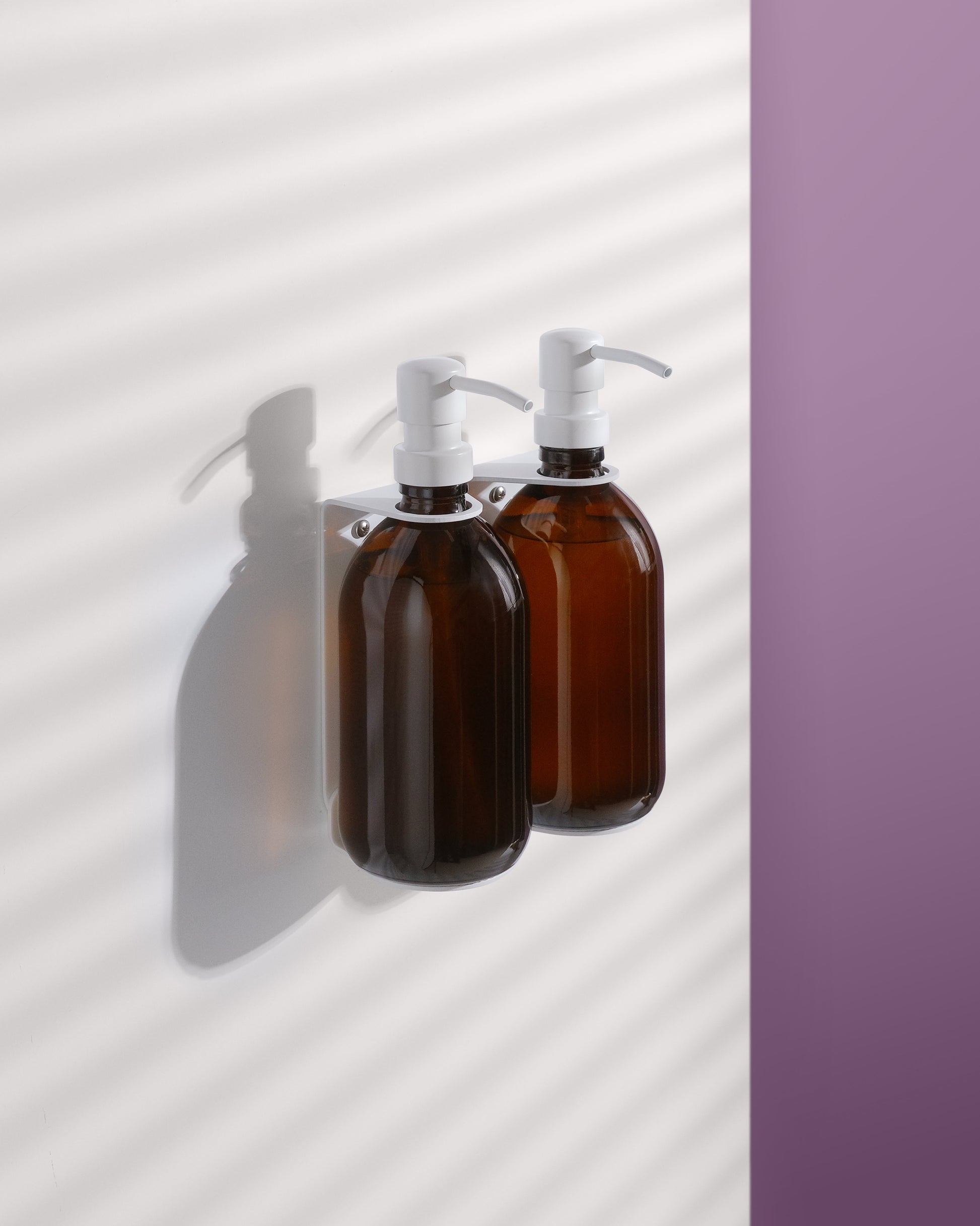 White Double Bottle Holder Wall Mount