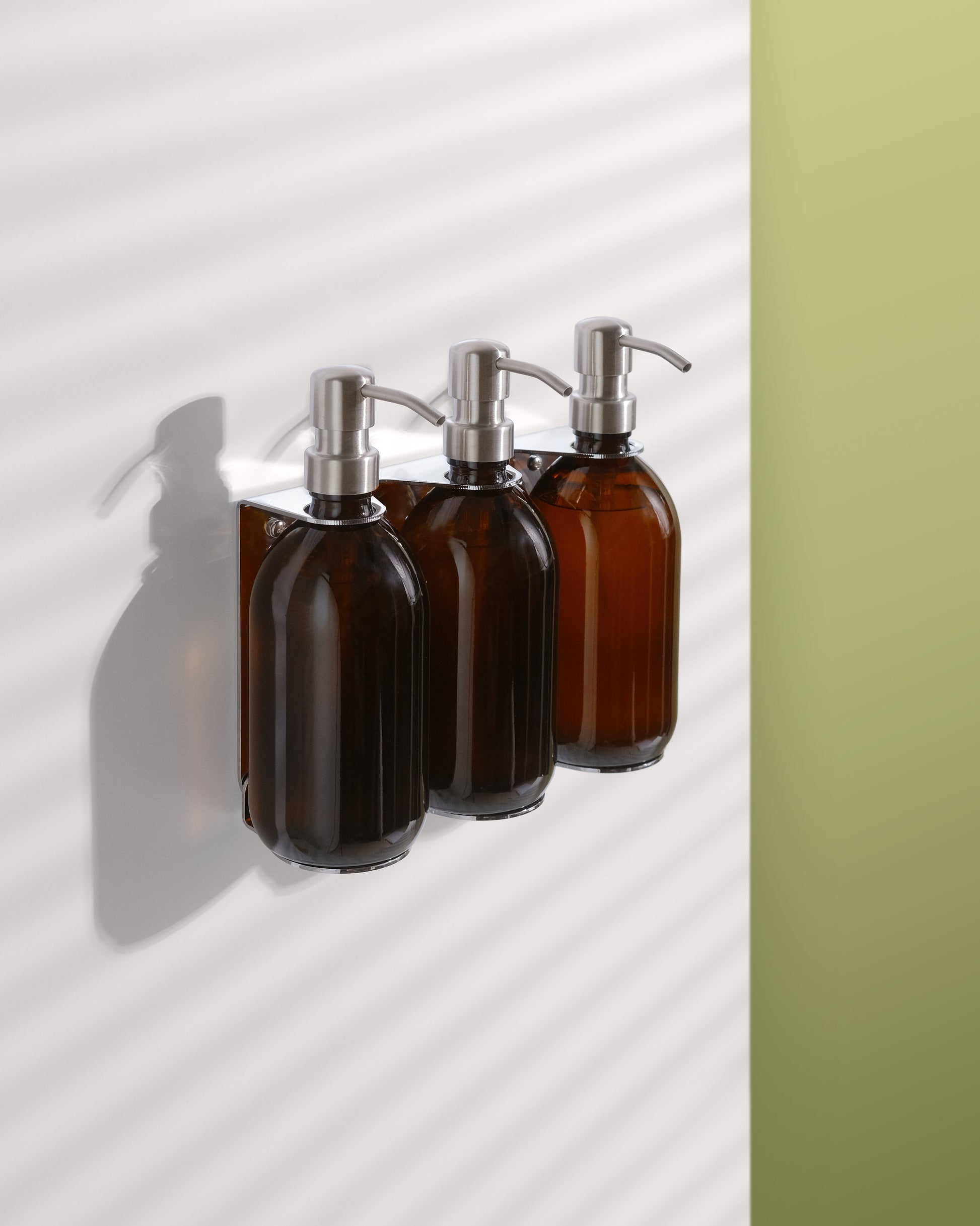 Chrome Triple Bottle Holder for Soap Dispensers