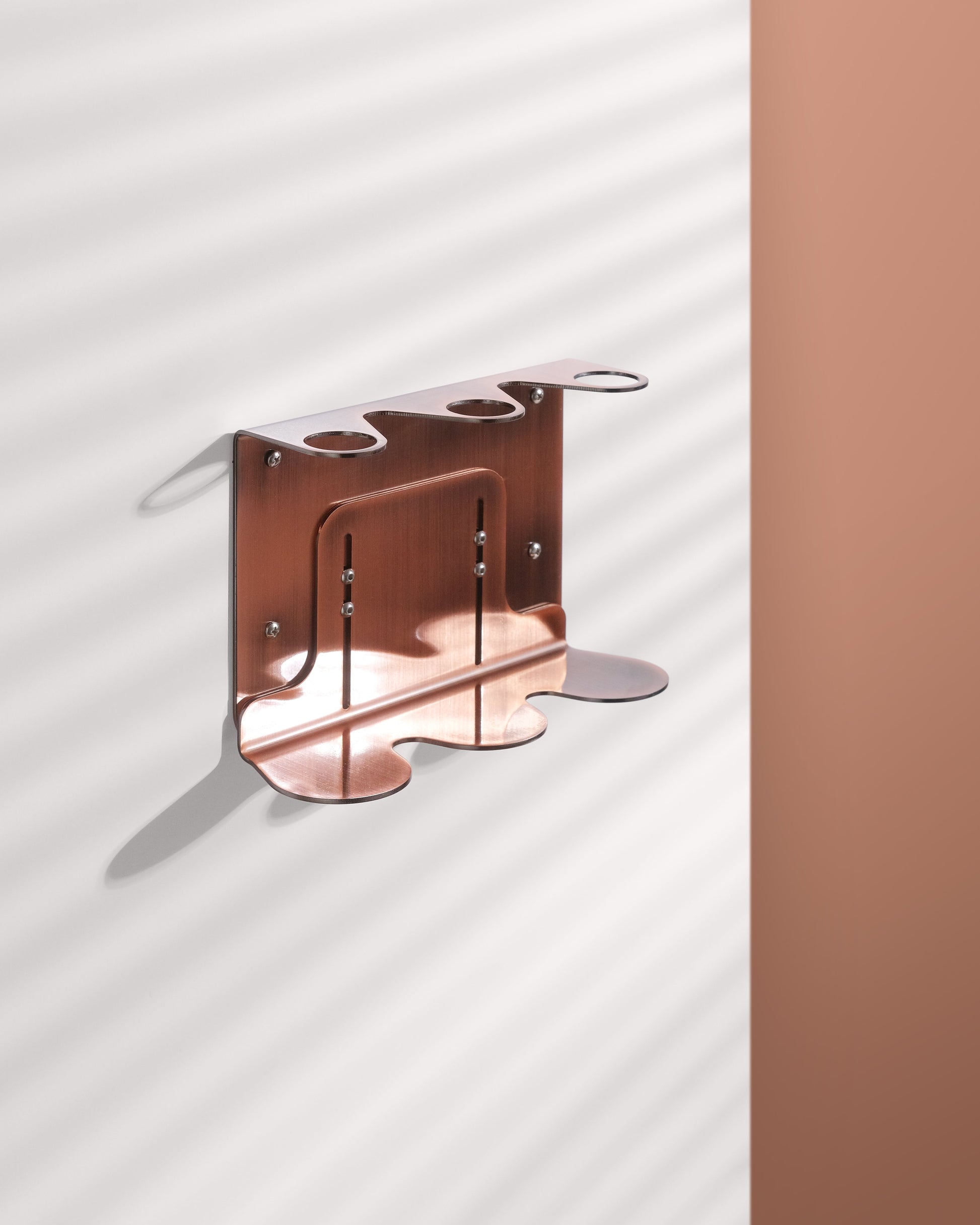 Copper Triple Bottle Holder for Bathroom Organization