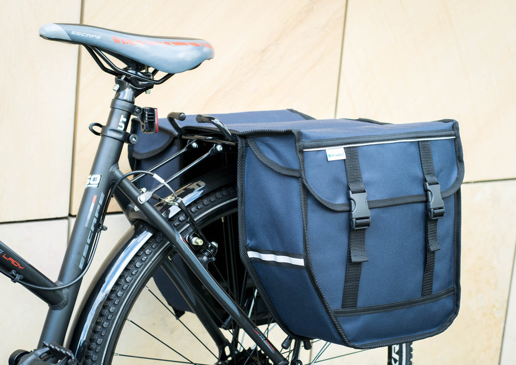 Navy Blue Double Bicycle Panniers