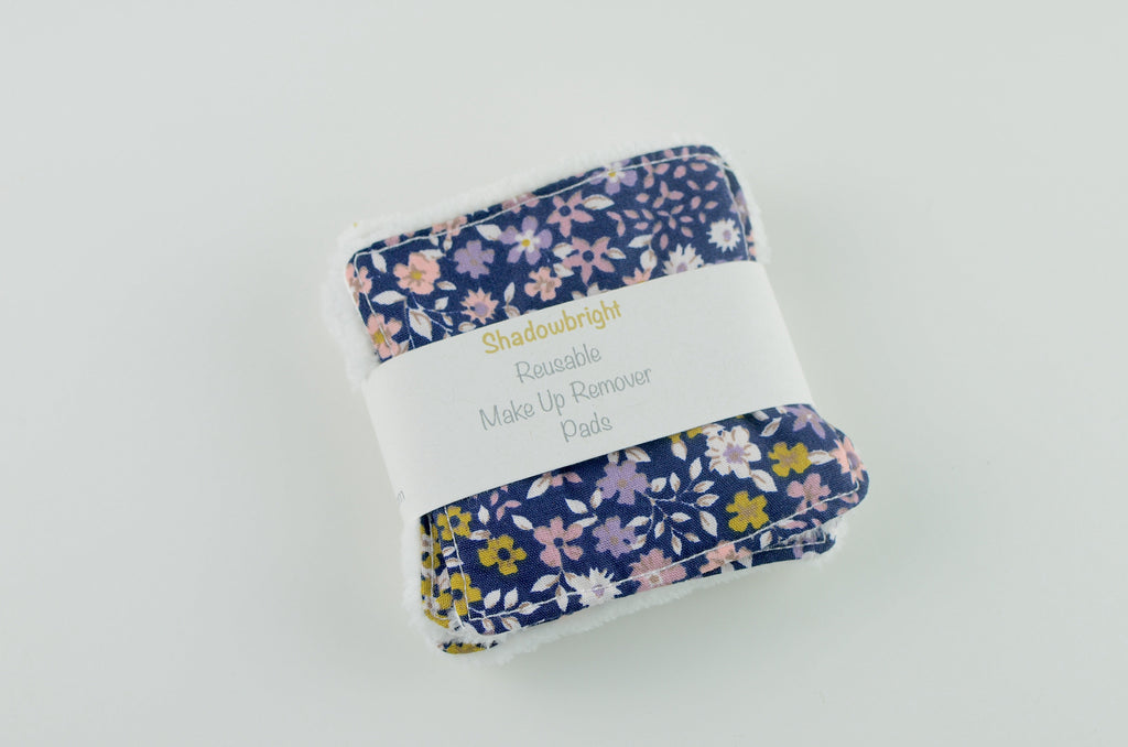 Reusable Blue Floral Makeup Pads