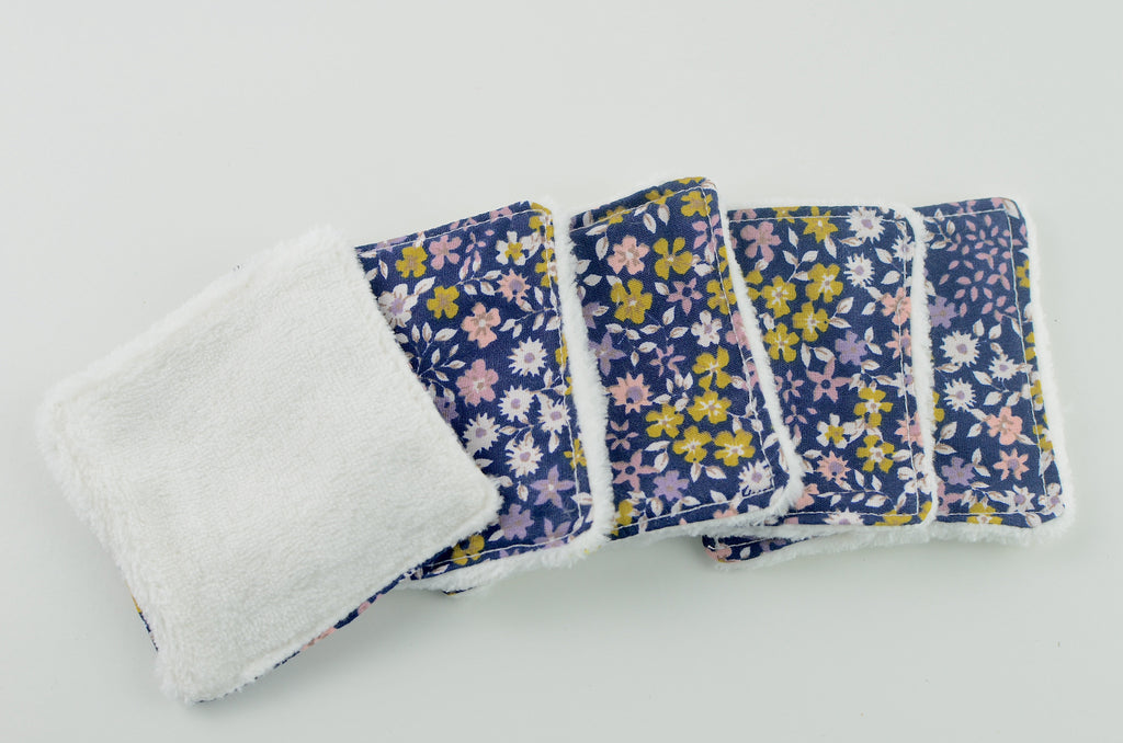 Reusable Blue Floral Makeup Pads