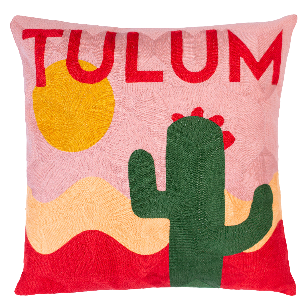 Tulum Needlepoint Cushion with Cactus