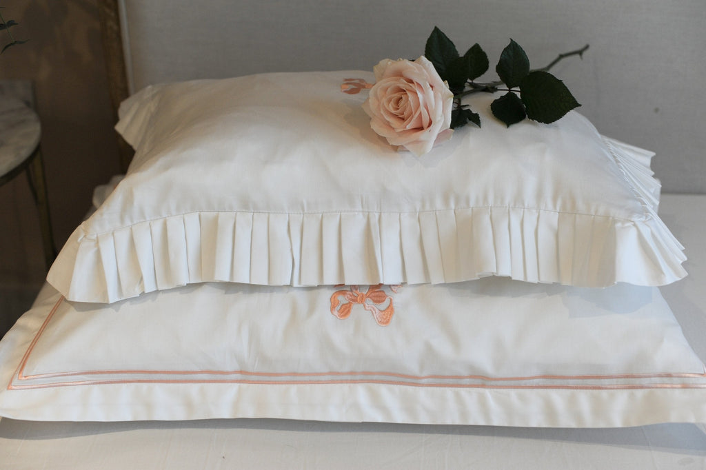 Arabella Bow Ruffle Frill Pillowcase Pair