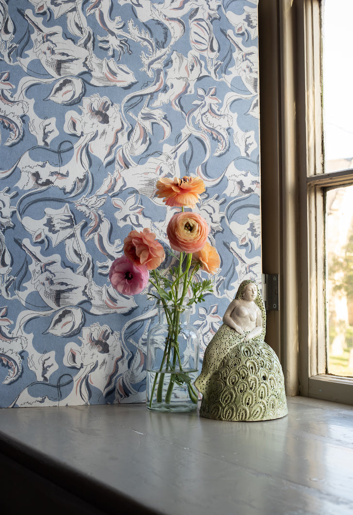 Blue Dreams Mermaid Wallpaper Surrealist Design