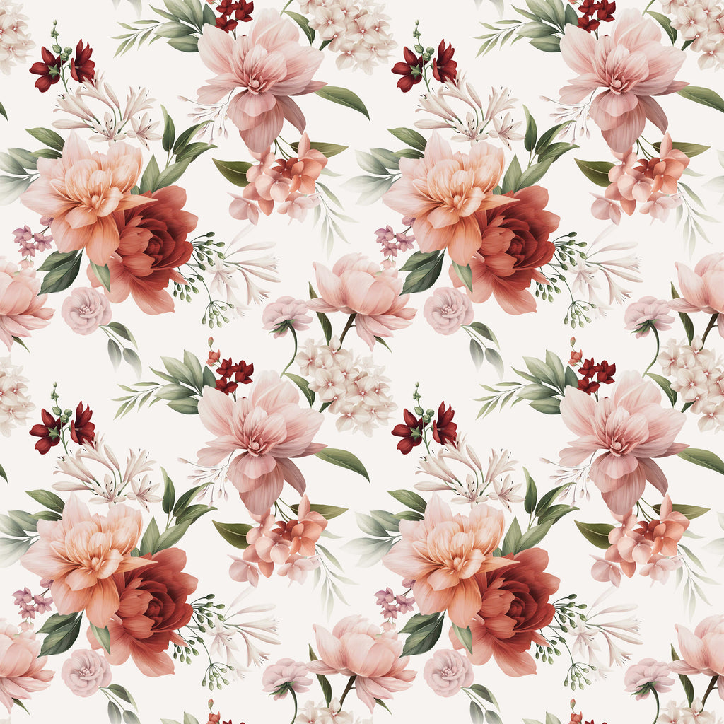 Large Pink Peony Floral Wallpaper