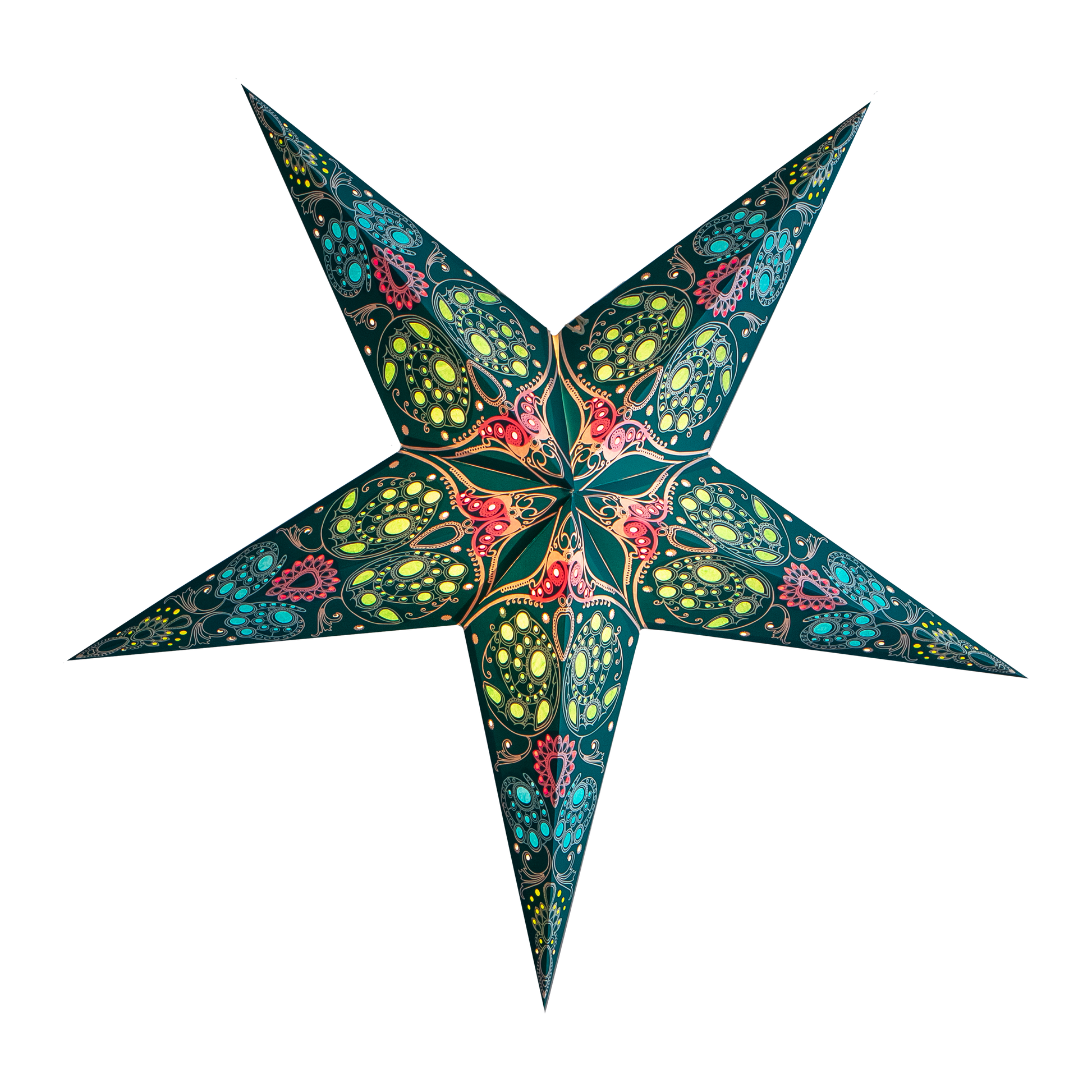 Damask Aquamarine Star Lantern