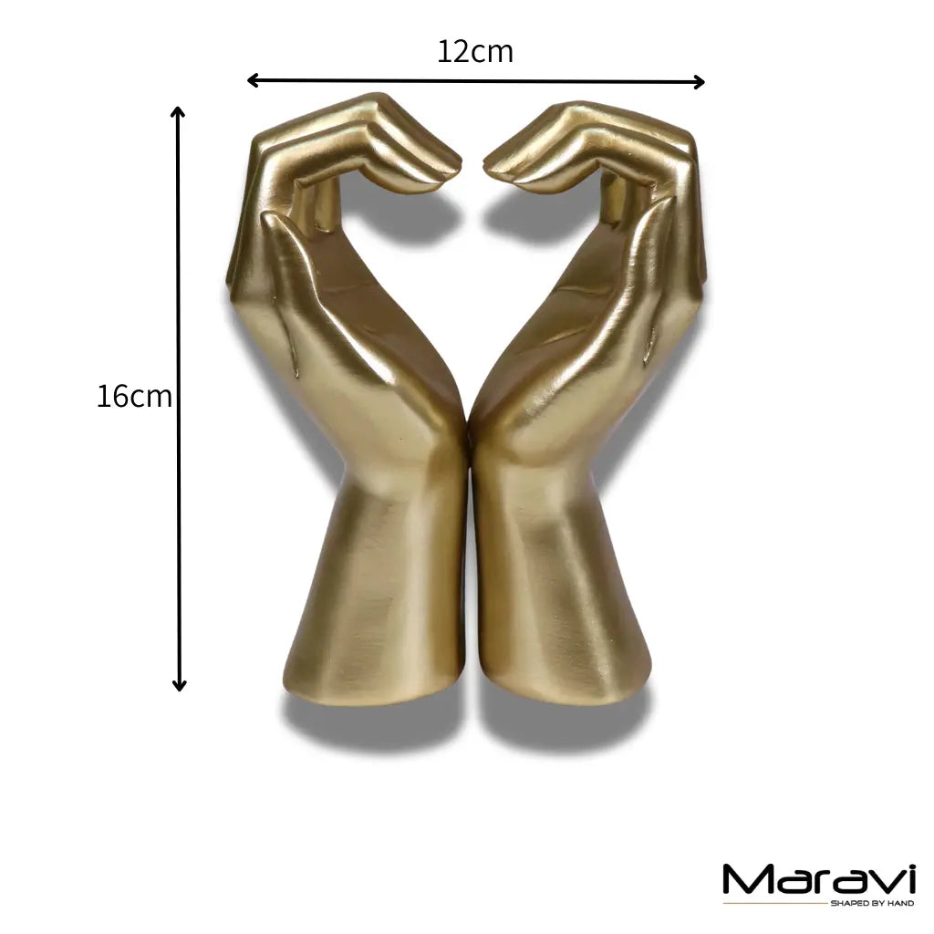 Love Heart Hands Ornament Gold