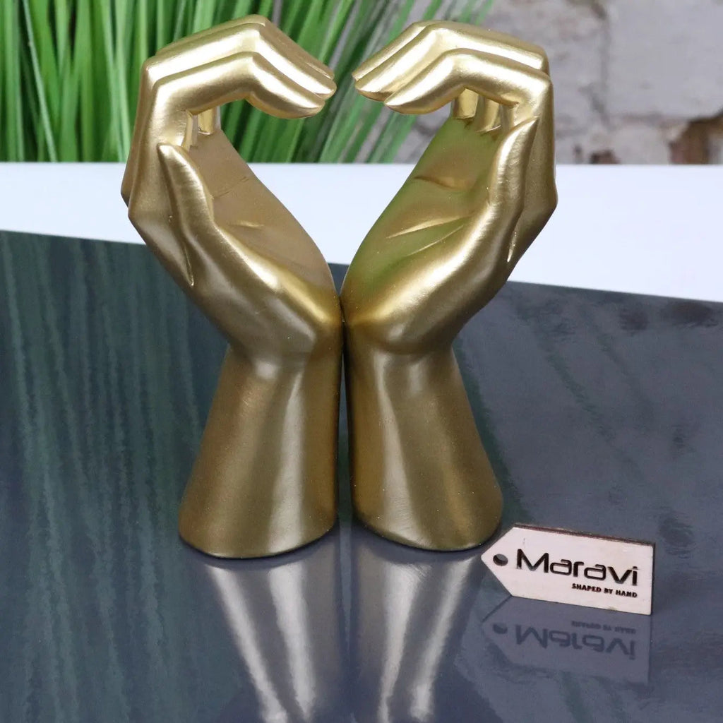 Love Heart Hands Ornament Gold