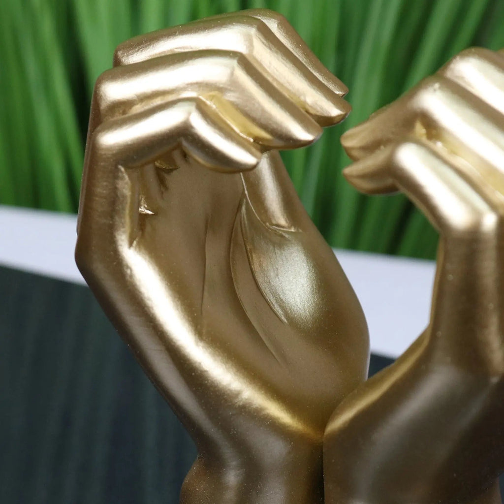 Love Heart Hands Ornament Gold