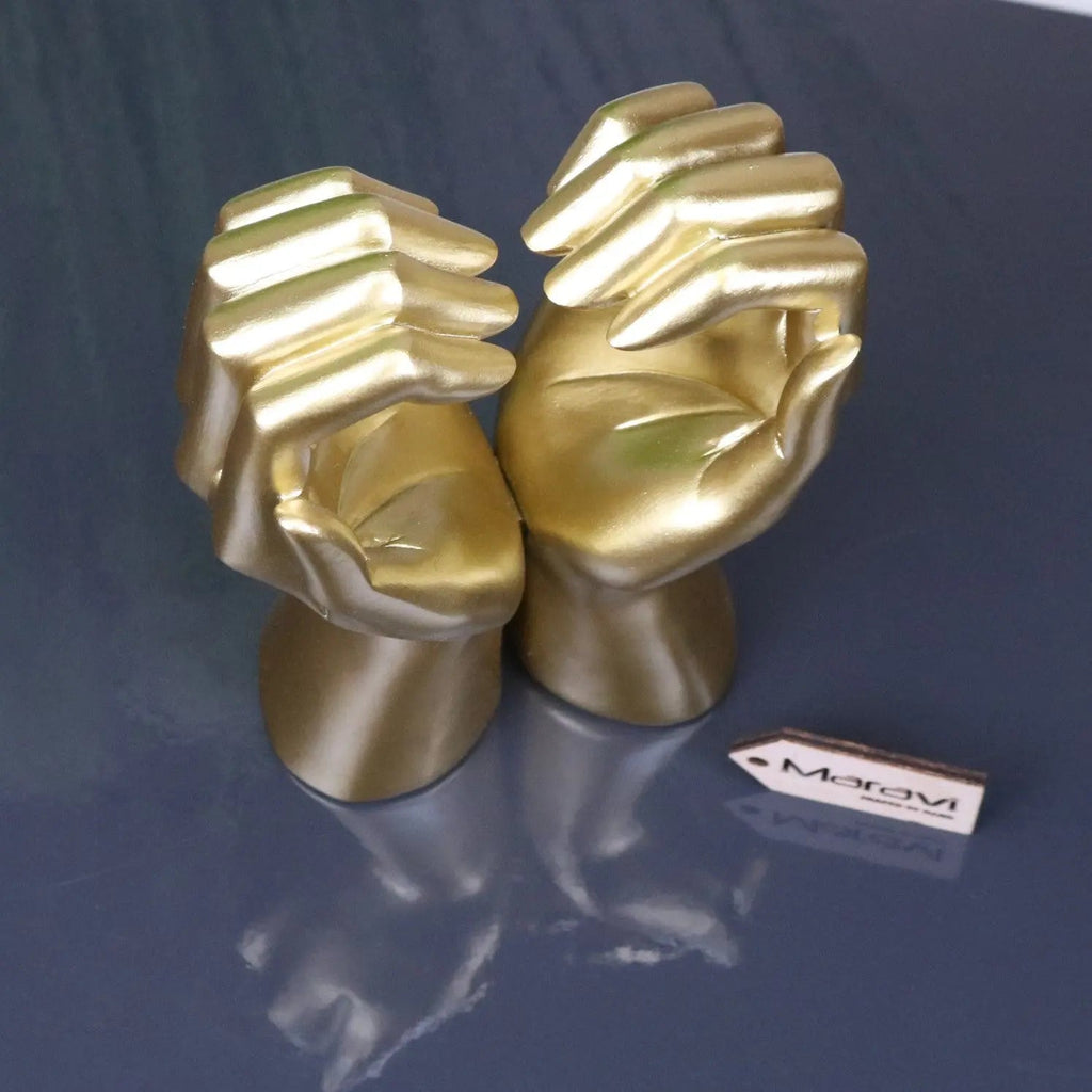 Love Heart Hands Ornament Gold