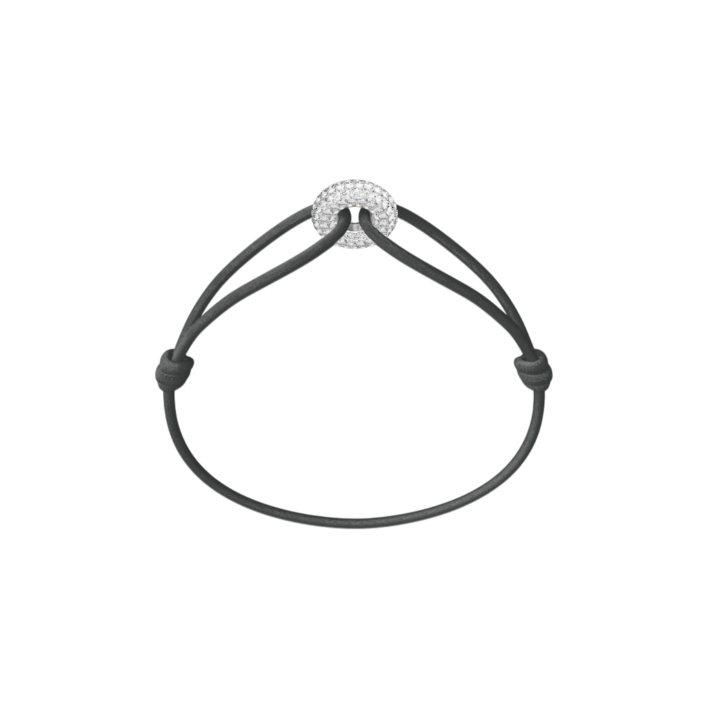 Mini Silver Soho Pavé Cord Bracelet