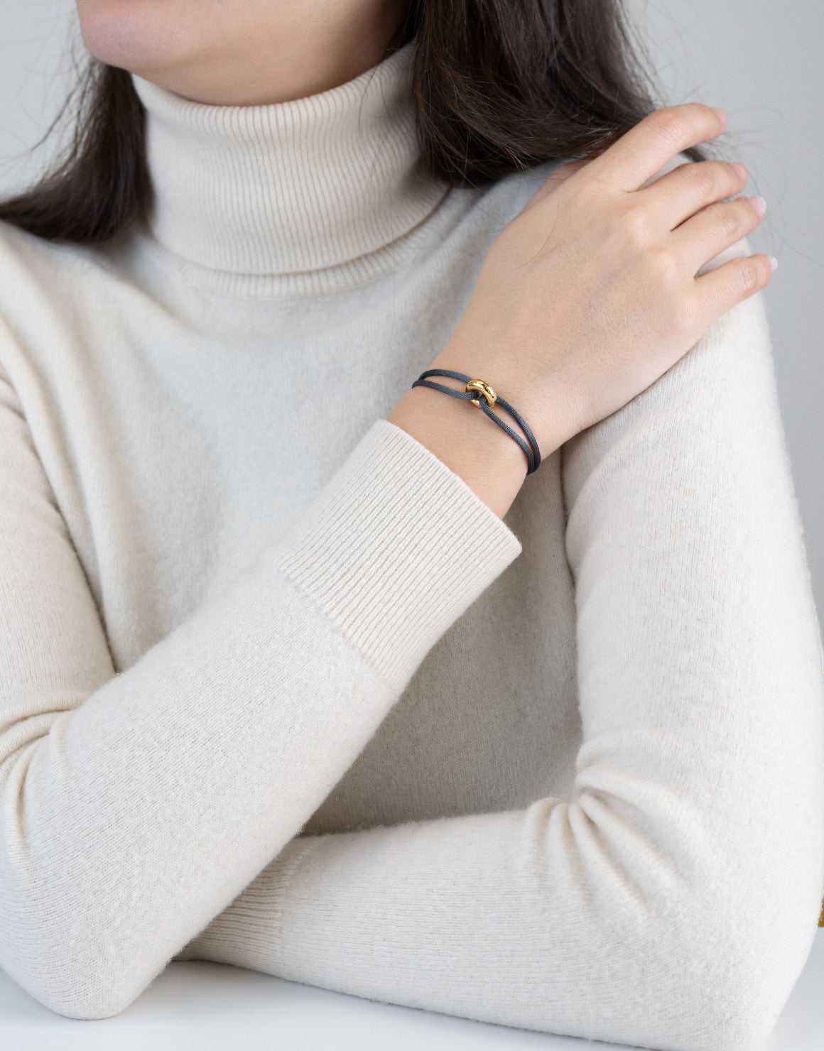 Golden Cord Bracelet Handcrafted in Sterling Silver