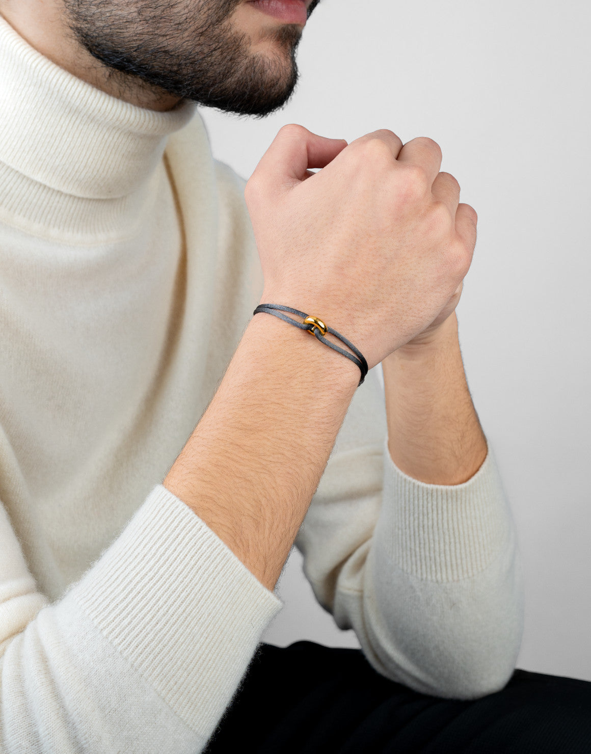 Golden Cord Bracelet Handcrafted in Sterling Silver
