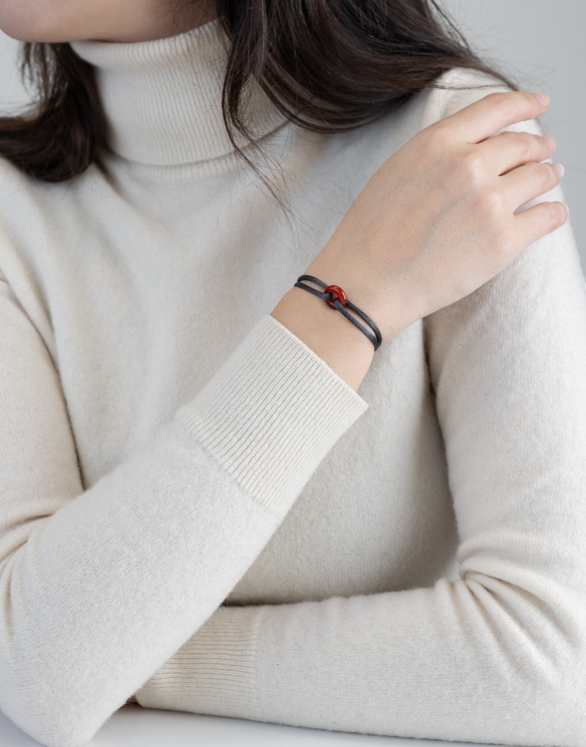 Red Soho Cord Bracelet with Carnelian