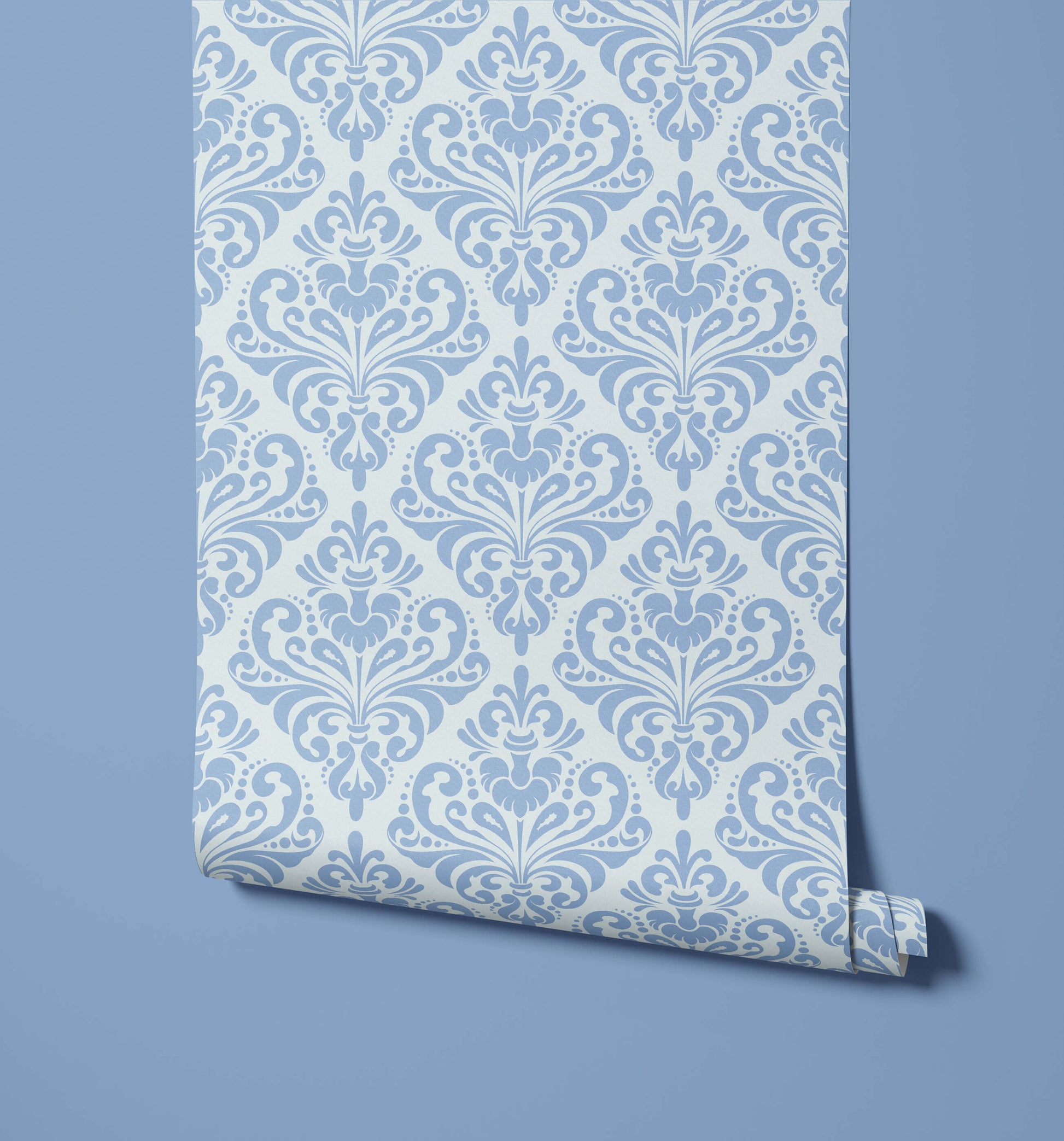 Demi Damask Wallpaper in Monochromatic