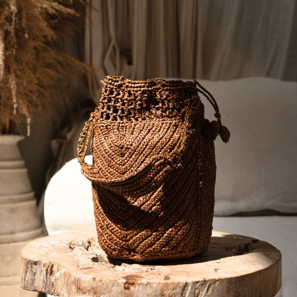 Buckety Raffia Bucket Bag