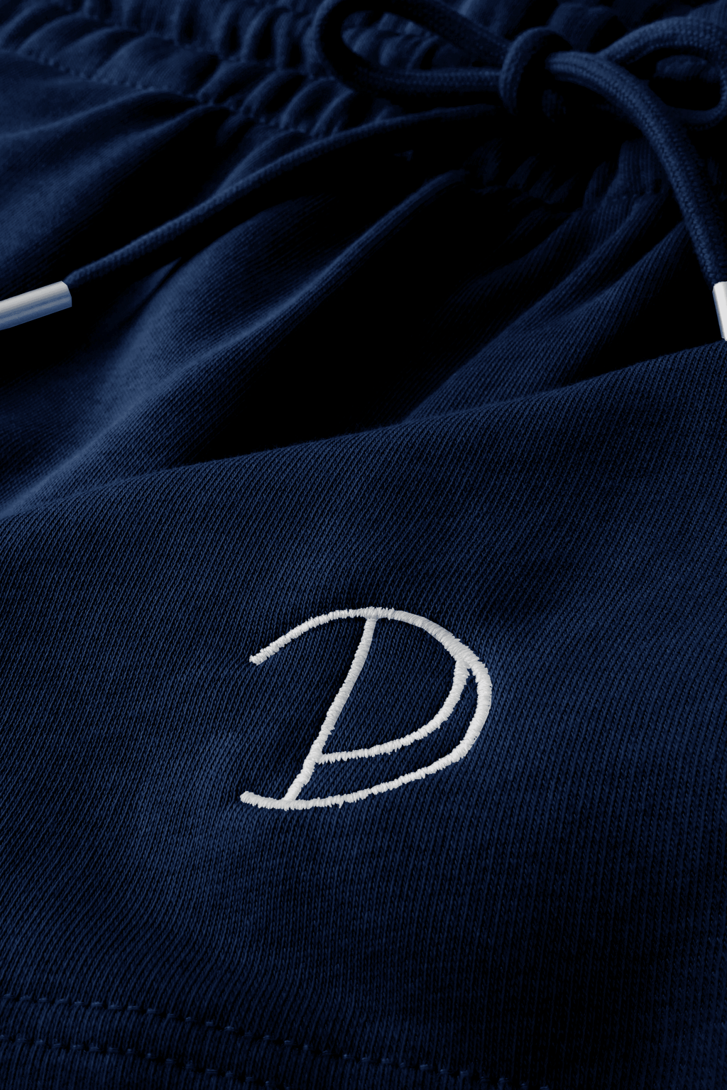 Embroidered P Shorts in Navy
