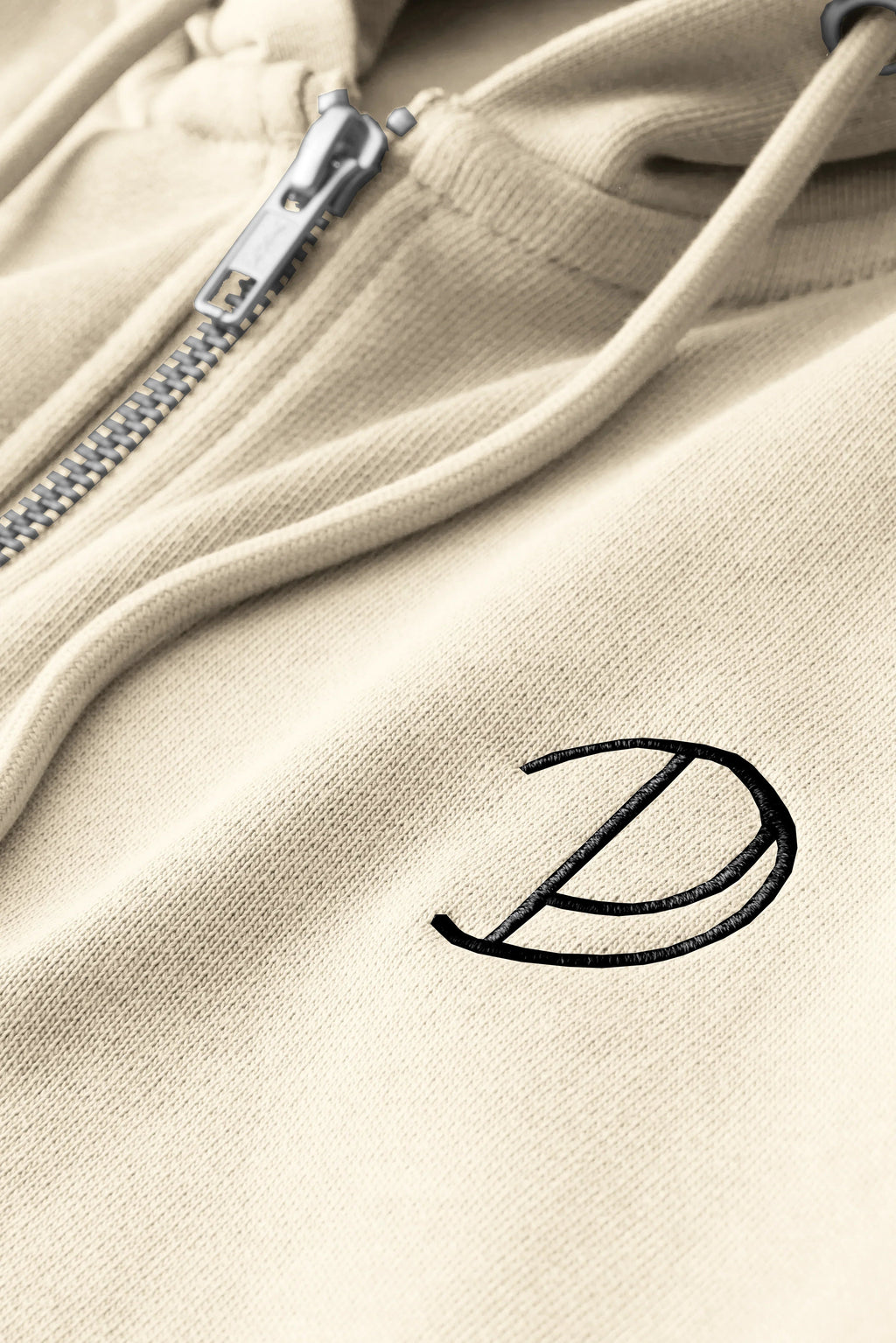 Embroidered P Zip Up Hoodie