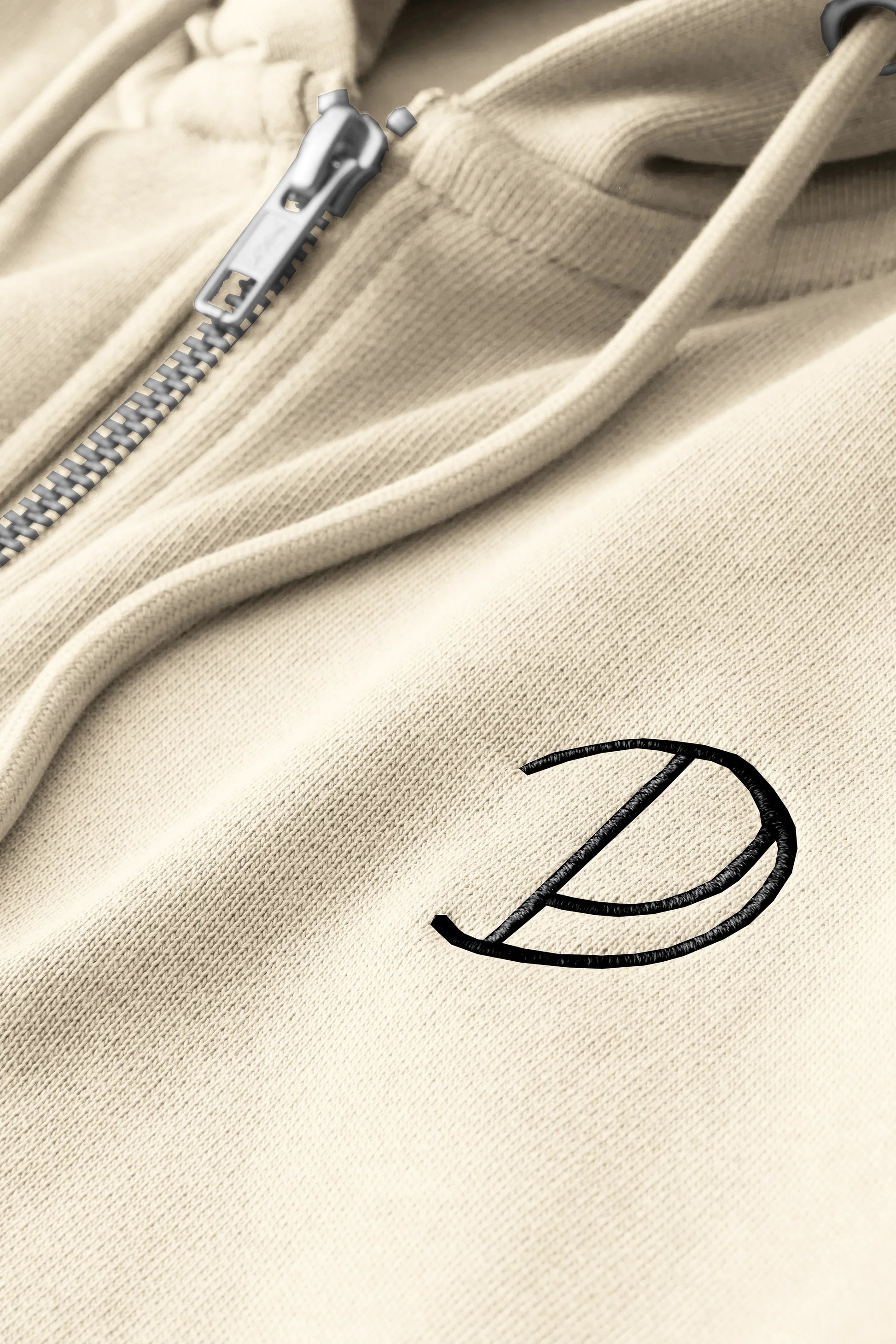 Embroidered P Zip Up Hoodie