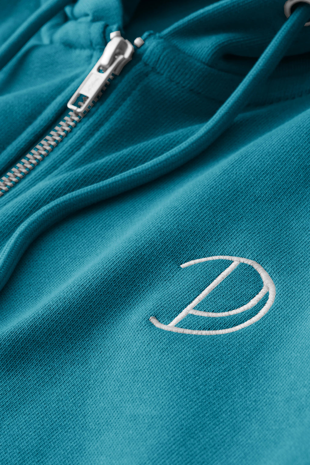 Embroidered P Zip Up Hoodie in Stargazer