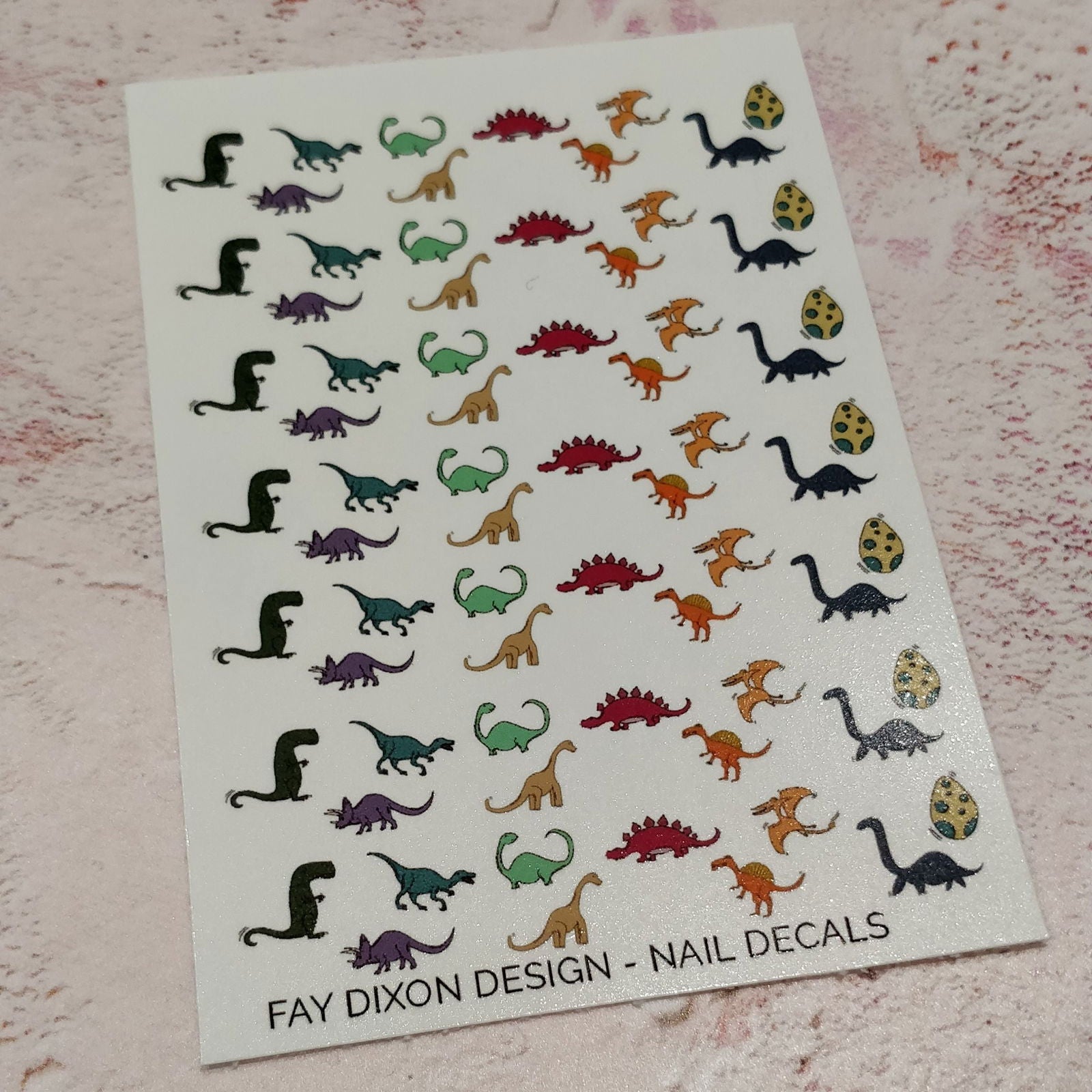 Dinosaur Waterslide Nail Decals