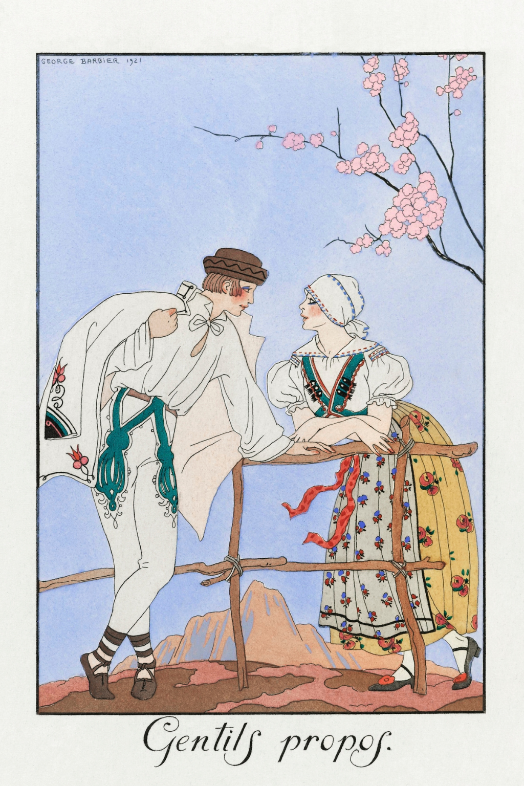 George Barbier's 1922 Fashion Illustration – Organic Cotton T-Shirt by Hopera at www.brixbailey.com