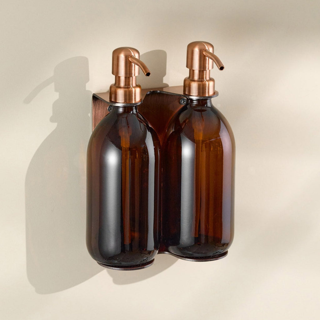 Copper Double Wall Mounted Soap Dispenser