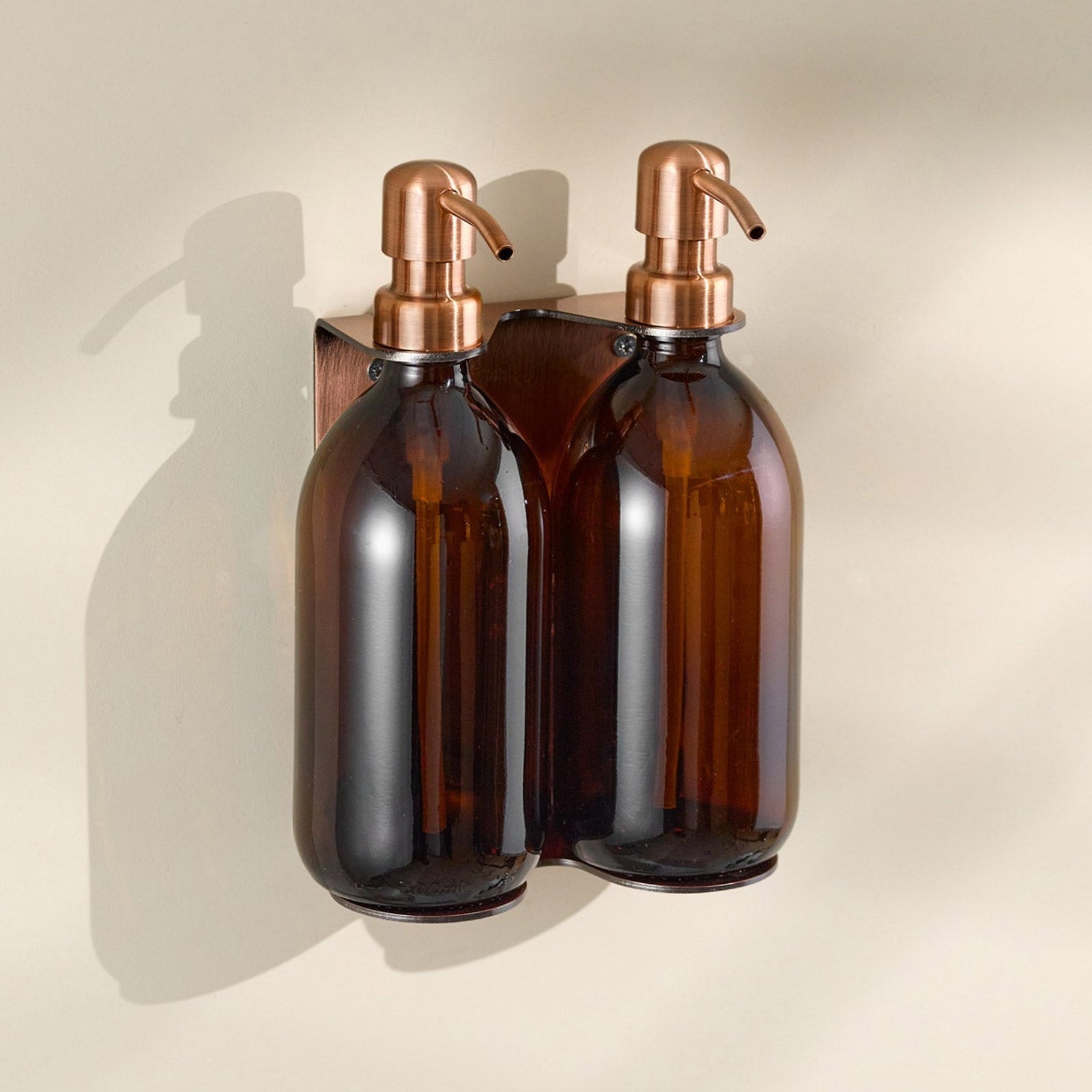 Copper Double Wall Mounted Soap Dispenser