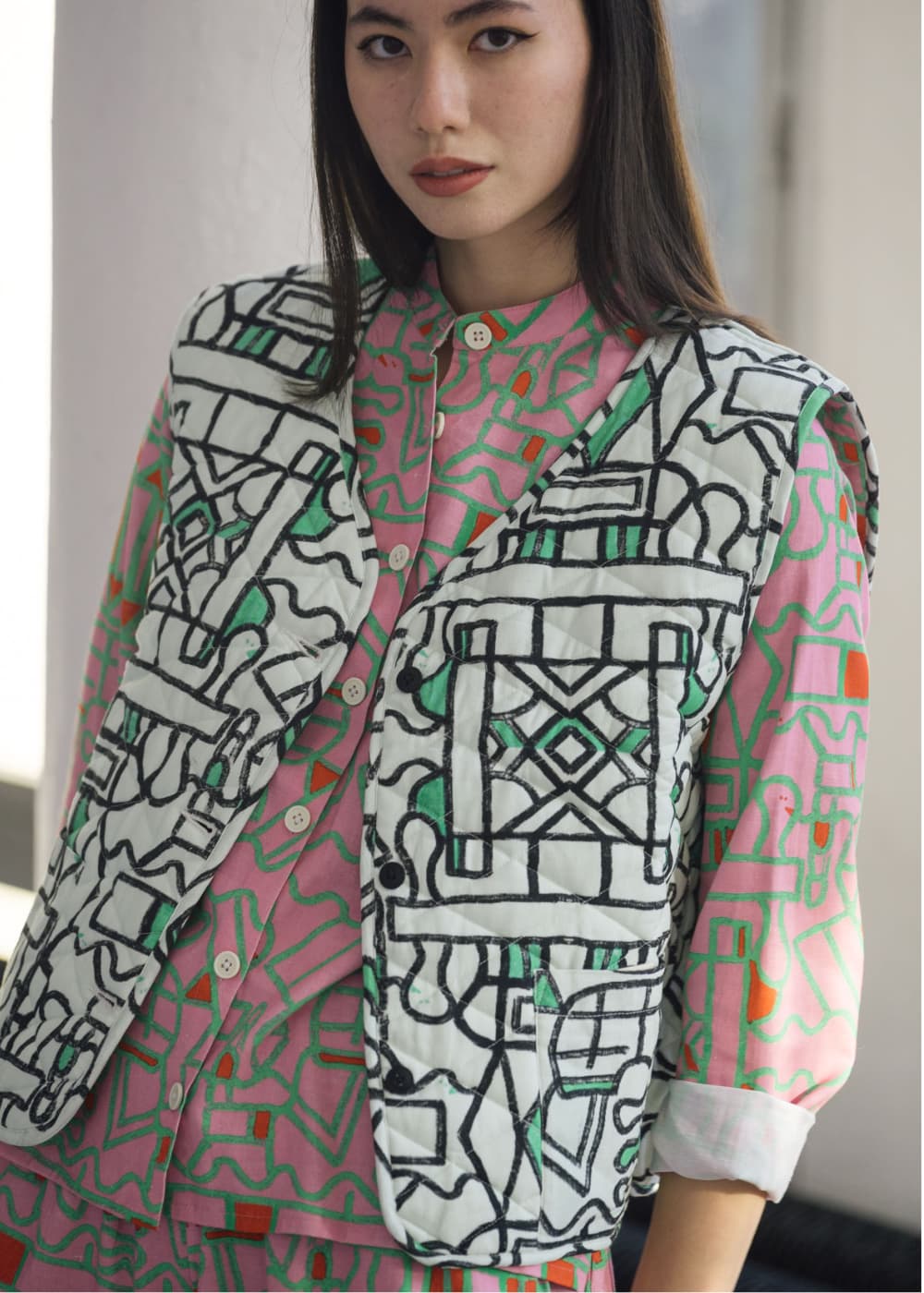 Reversible Organic Cotton Quilted Gilet