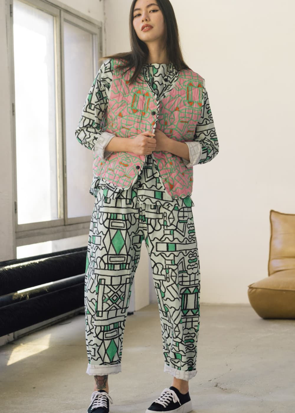 Reversible Organic Cotton Quilted Gilet