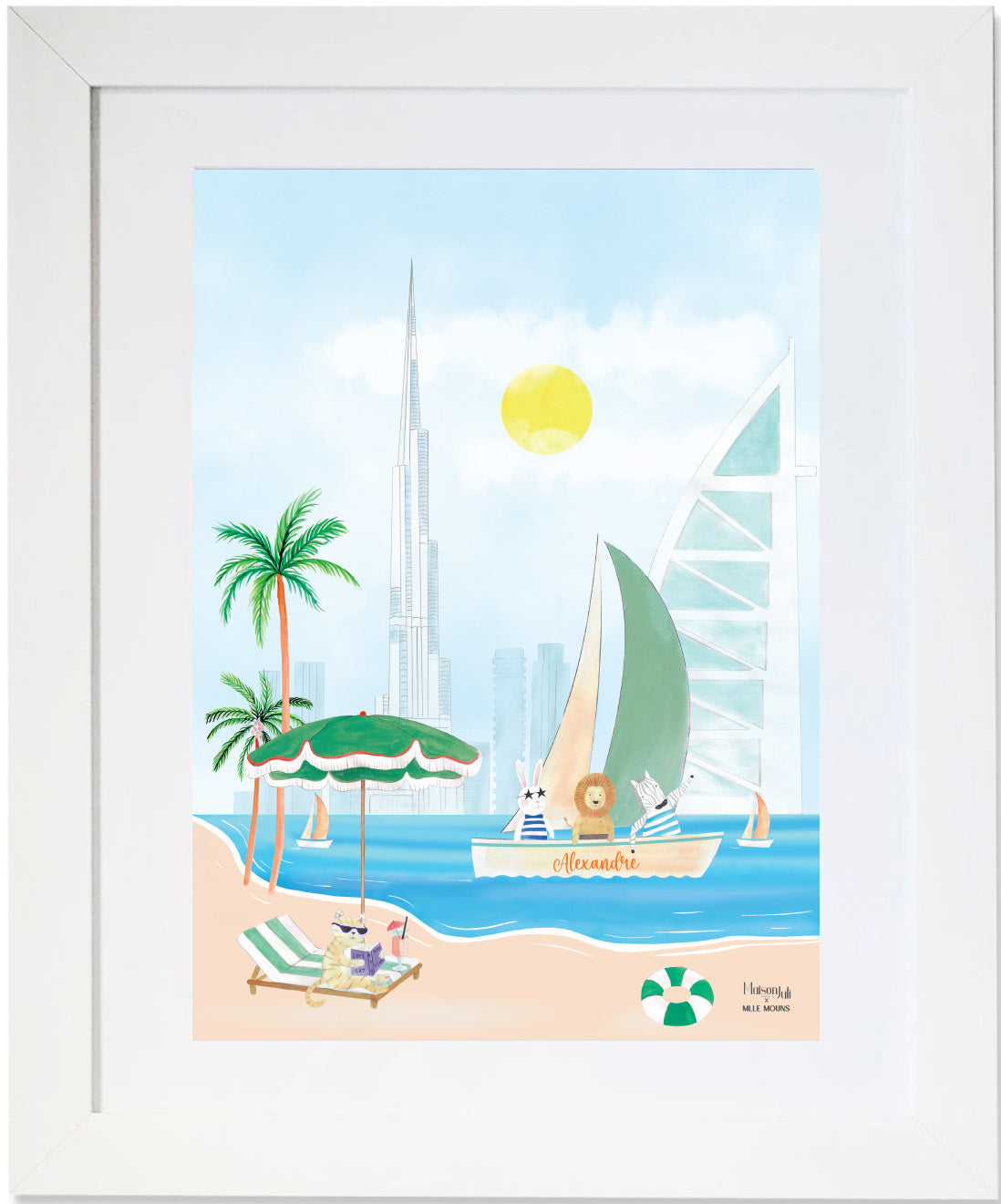 Personalised Boat of Dubai Print for Boys