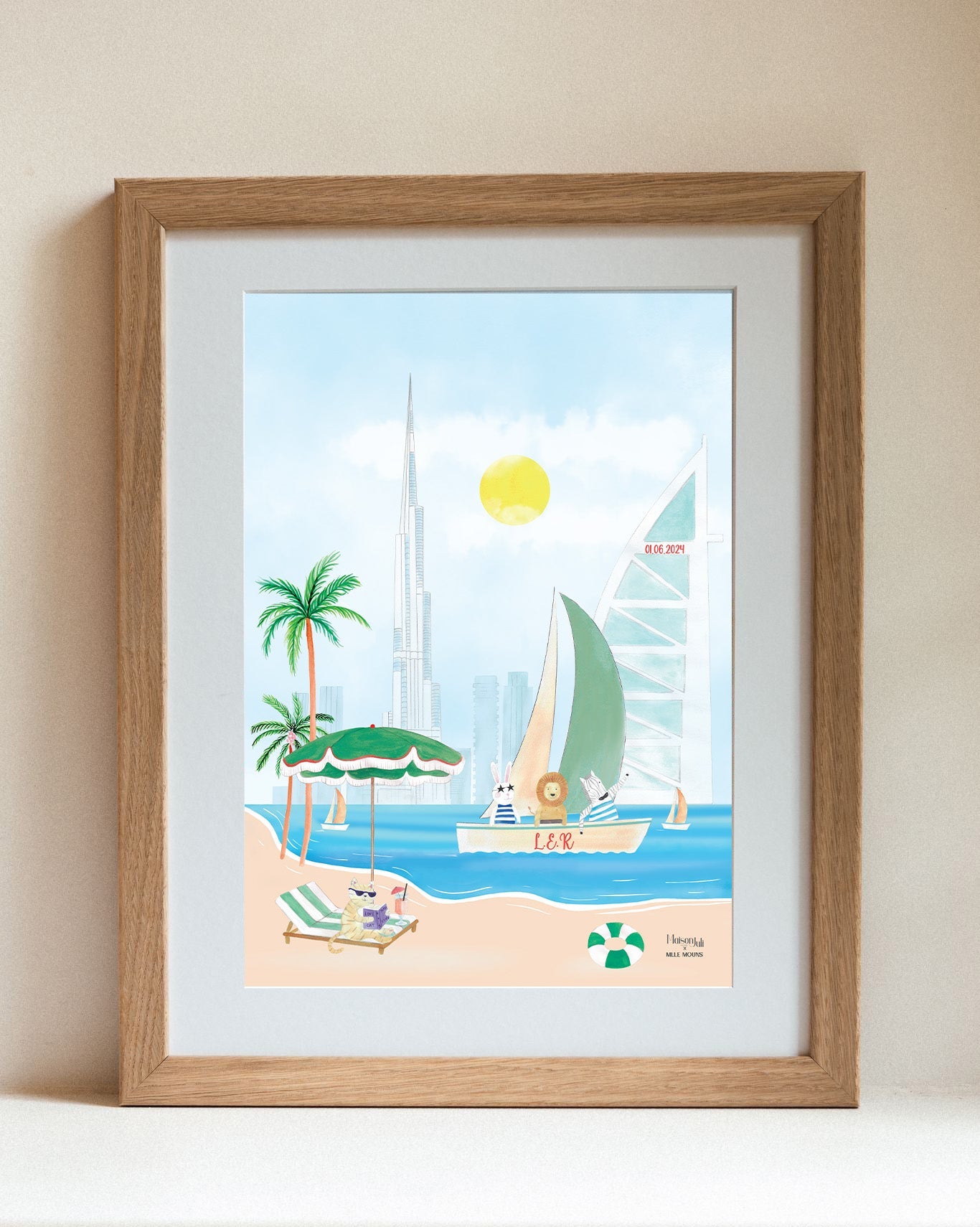 Personalised Boat of Dubai Print for Boys