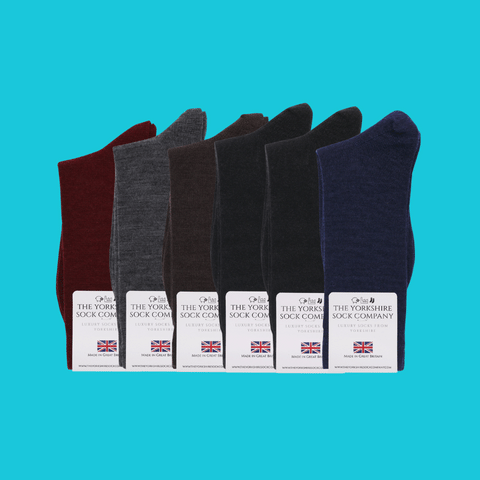 Merino Wool Socks 6 Pair Bundle Classic Dark Colours
