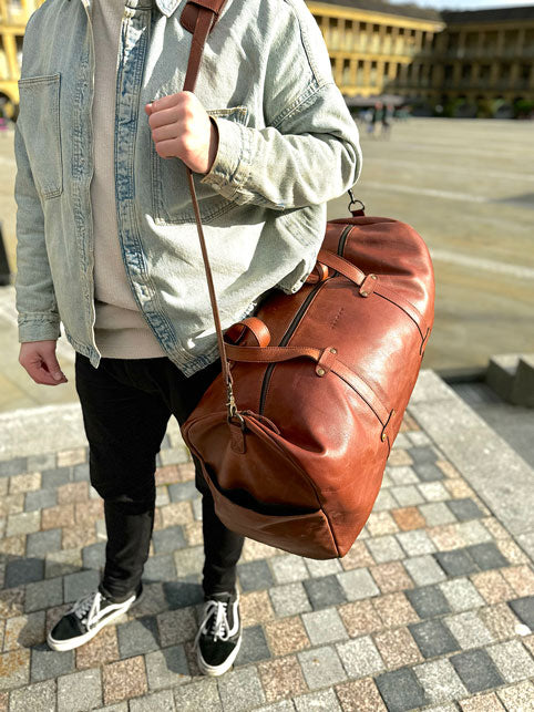 Large Leather Duffel Bag