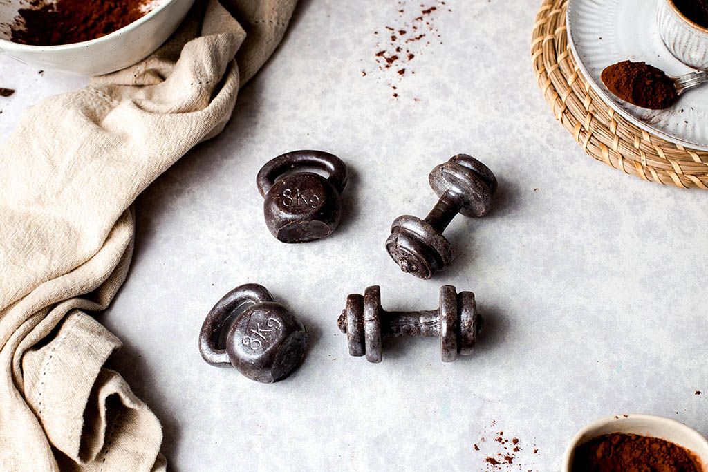 Chocolate Dumbbells and Kettlebells Fitness Gift Set