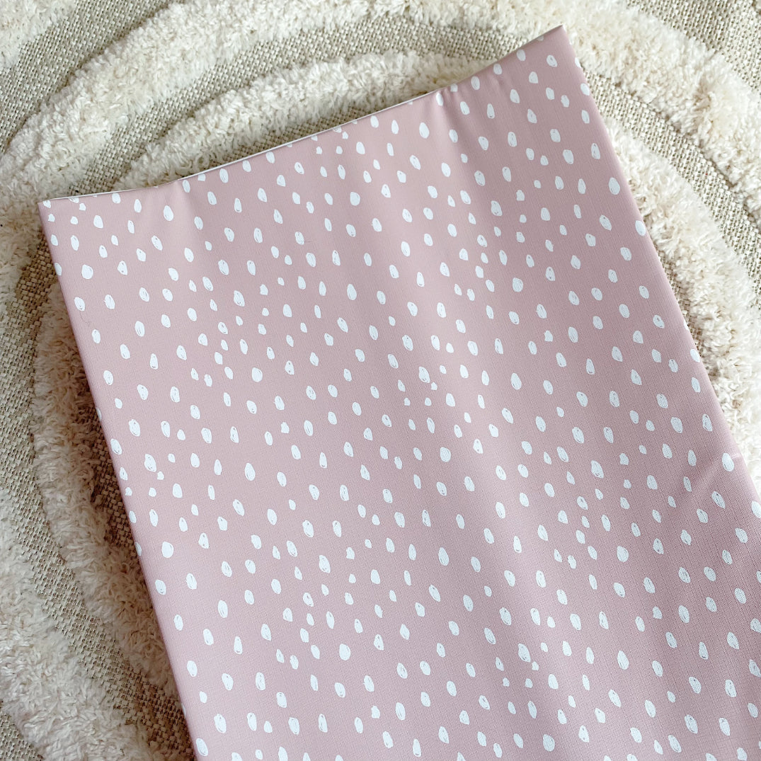 Anti-Roll Wedge Changing Mat - Dusky Pink Spotty Print