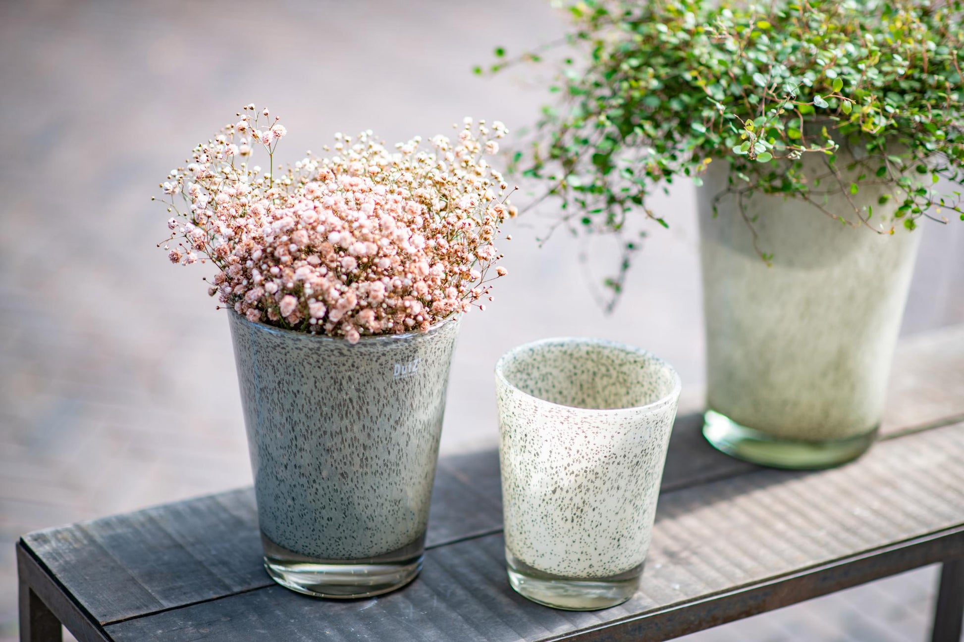 Conic Vase Thick with Bubbles