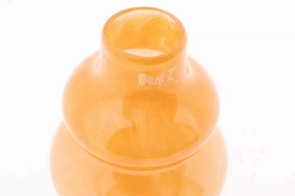 Tangerine Small Mouth Blown Glass Vase H16 D14cm