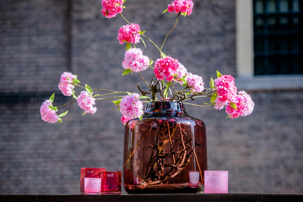 Burgundy Tisza Mouth Blown Glass Vase