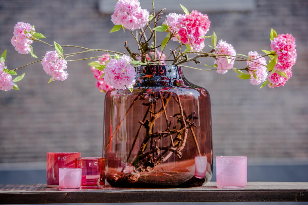 Burgundy Tisza Mouth Blown Glass Vase