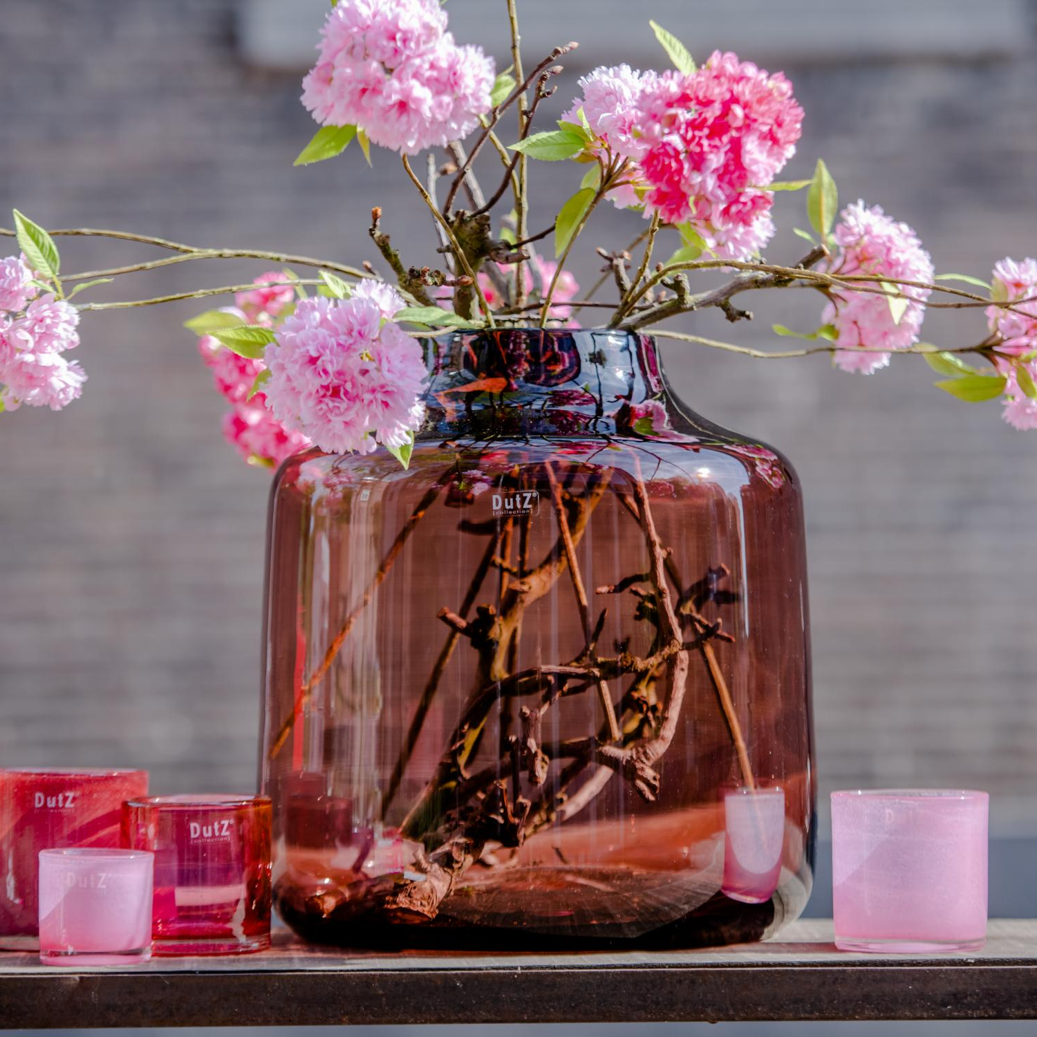 Burgundy Tisza Mouth Blown Glass Vase