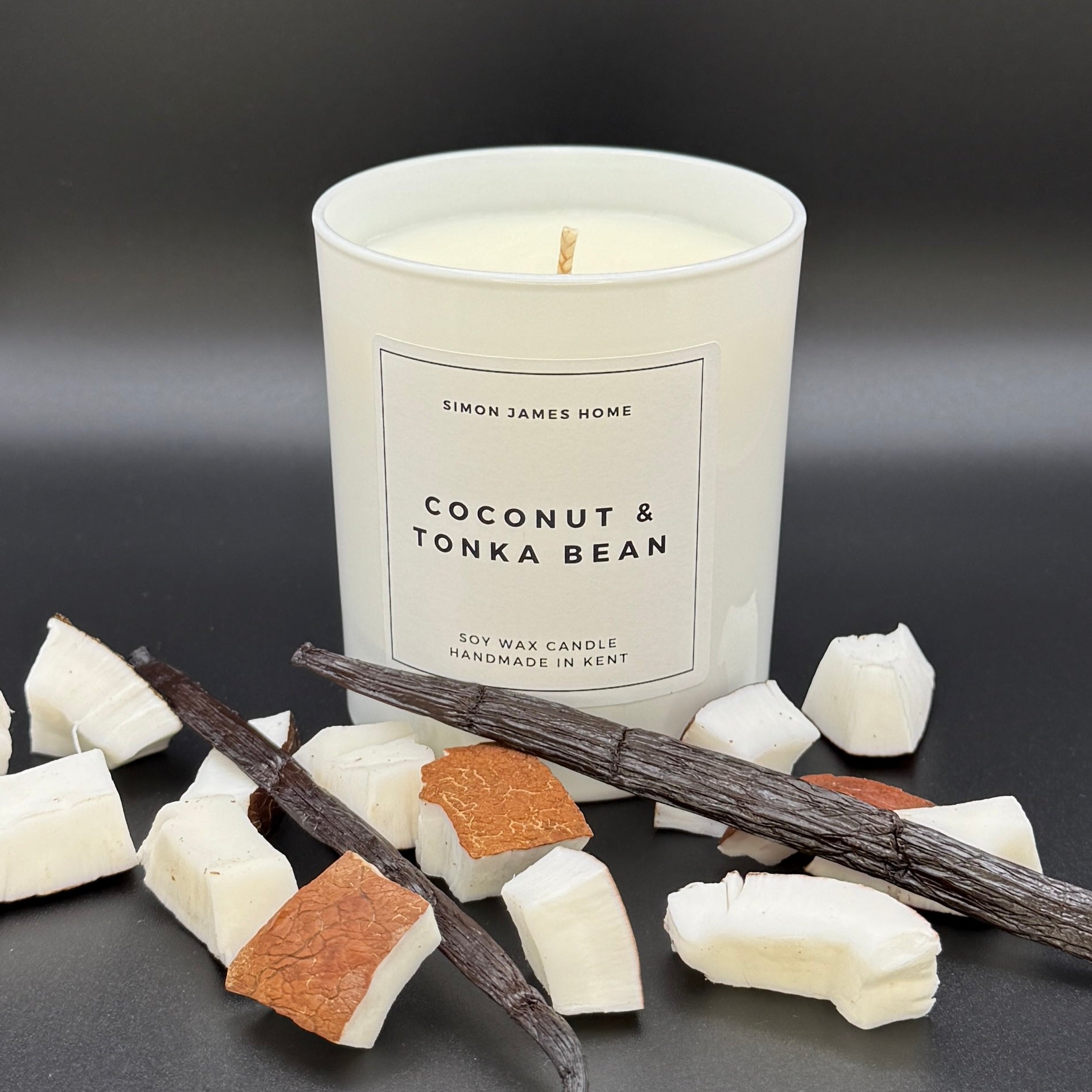 Coconut and Tonka Bean Handmade Soy Wax Candle