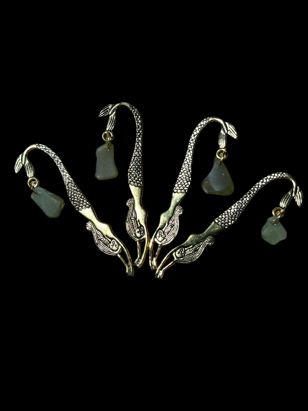 Seaglass Mermaid Tail Bookmark Gold