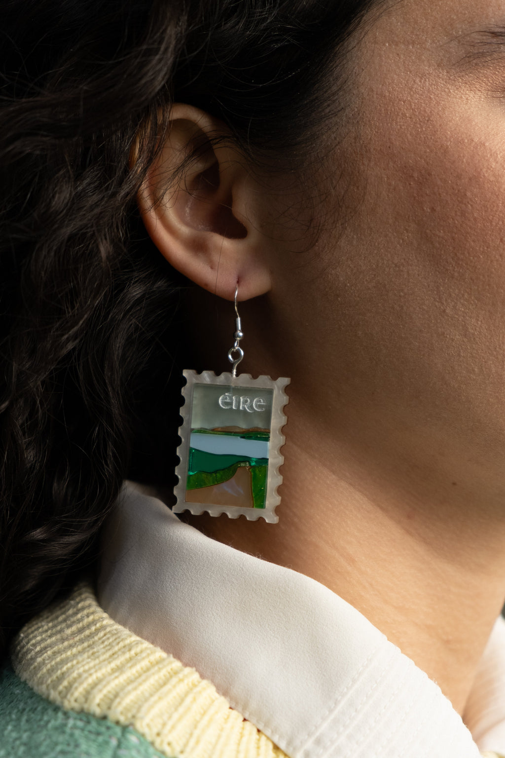 Irish Countryside Postage Stamp Earrings