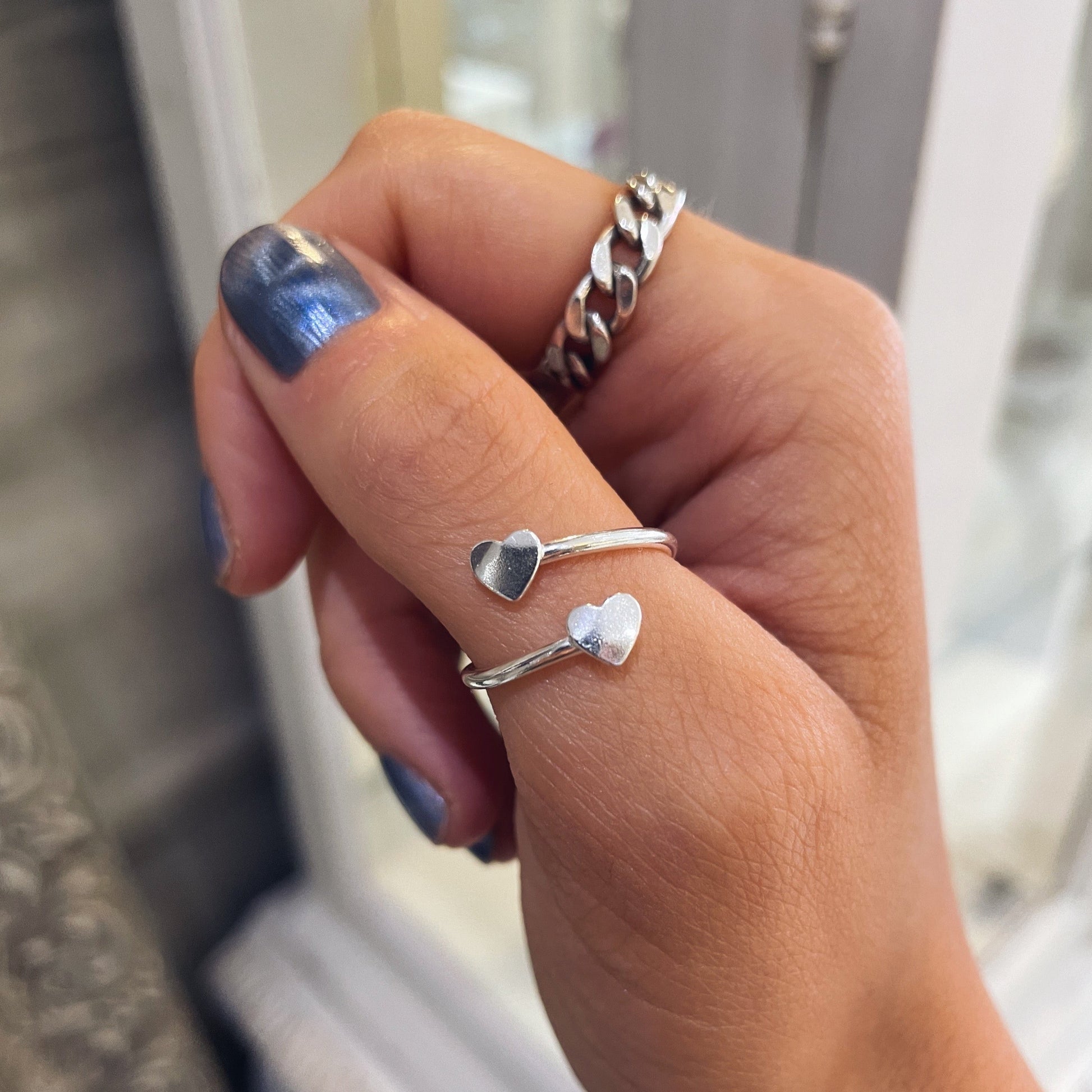 Mini Heart Wrap Ring in Sterling Silver