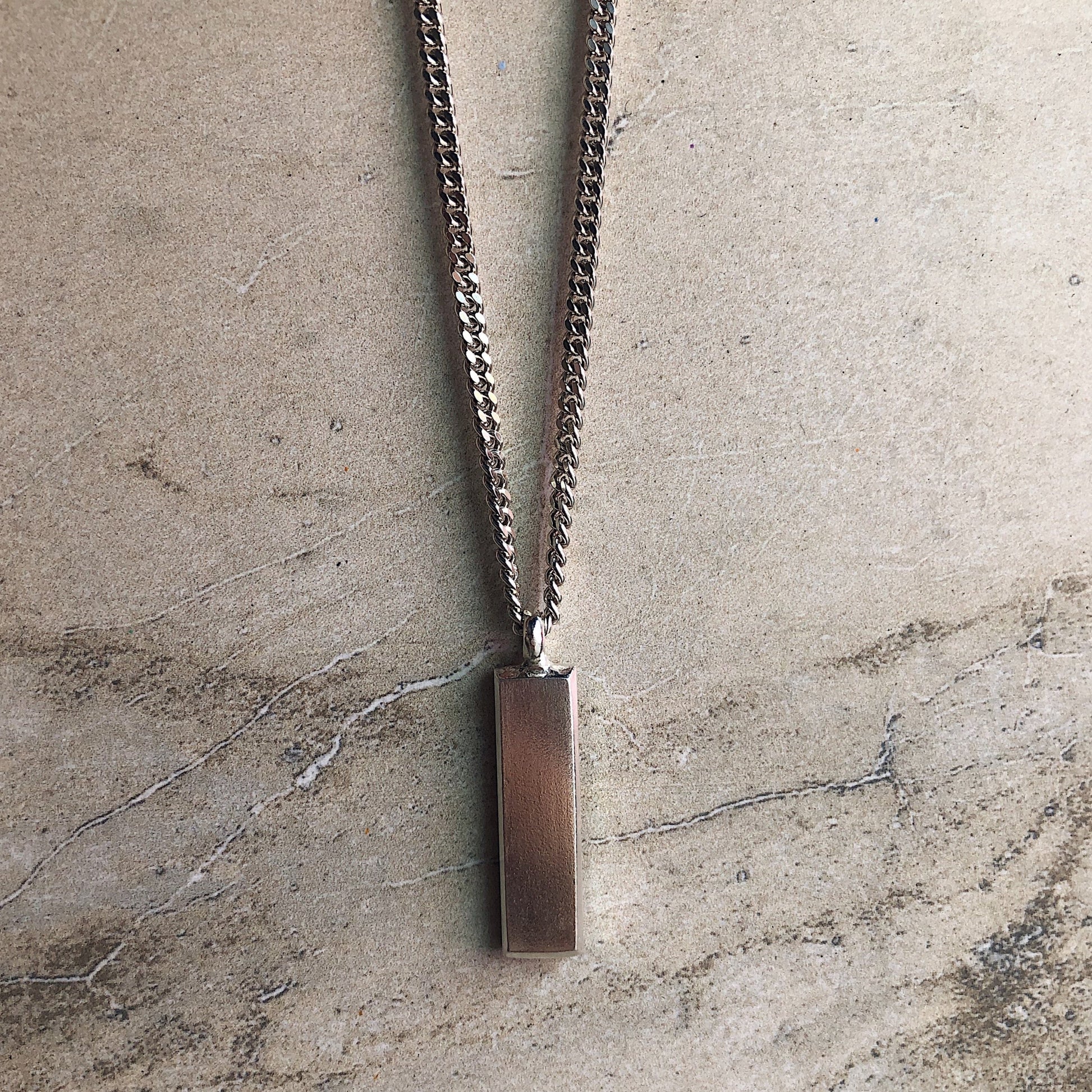 Chunky Ingot Necklace in Sterling Silver