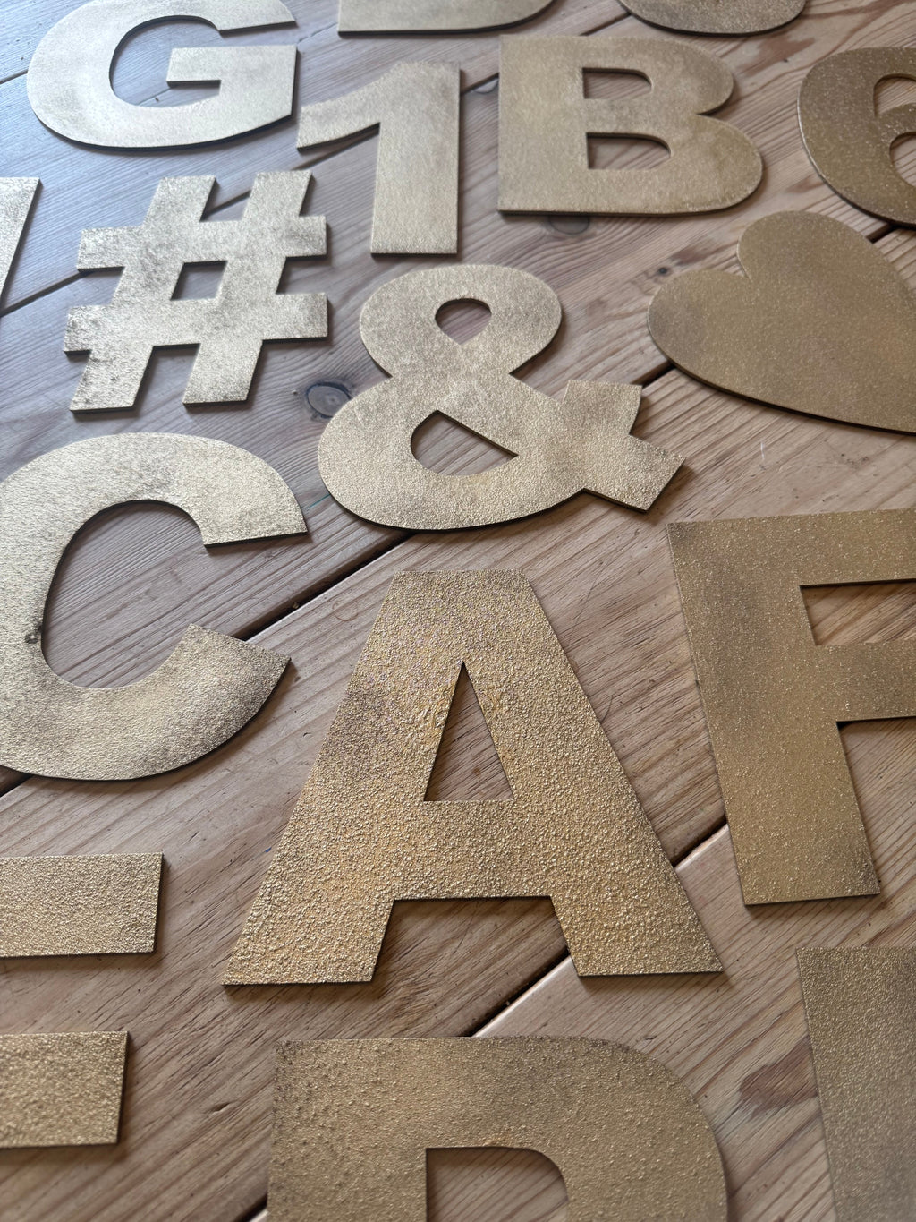 Rustic Gold Metal Letters 12 inch and 5 inch