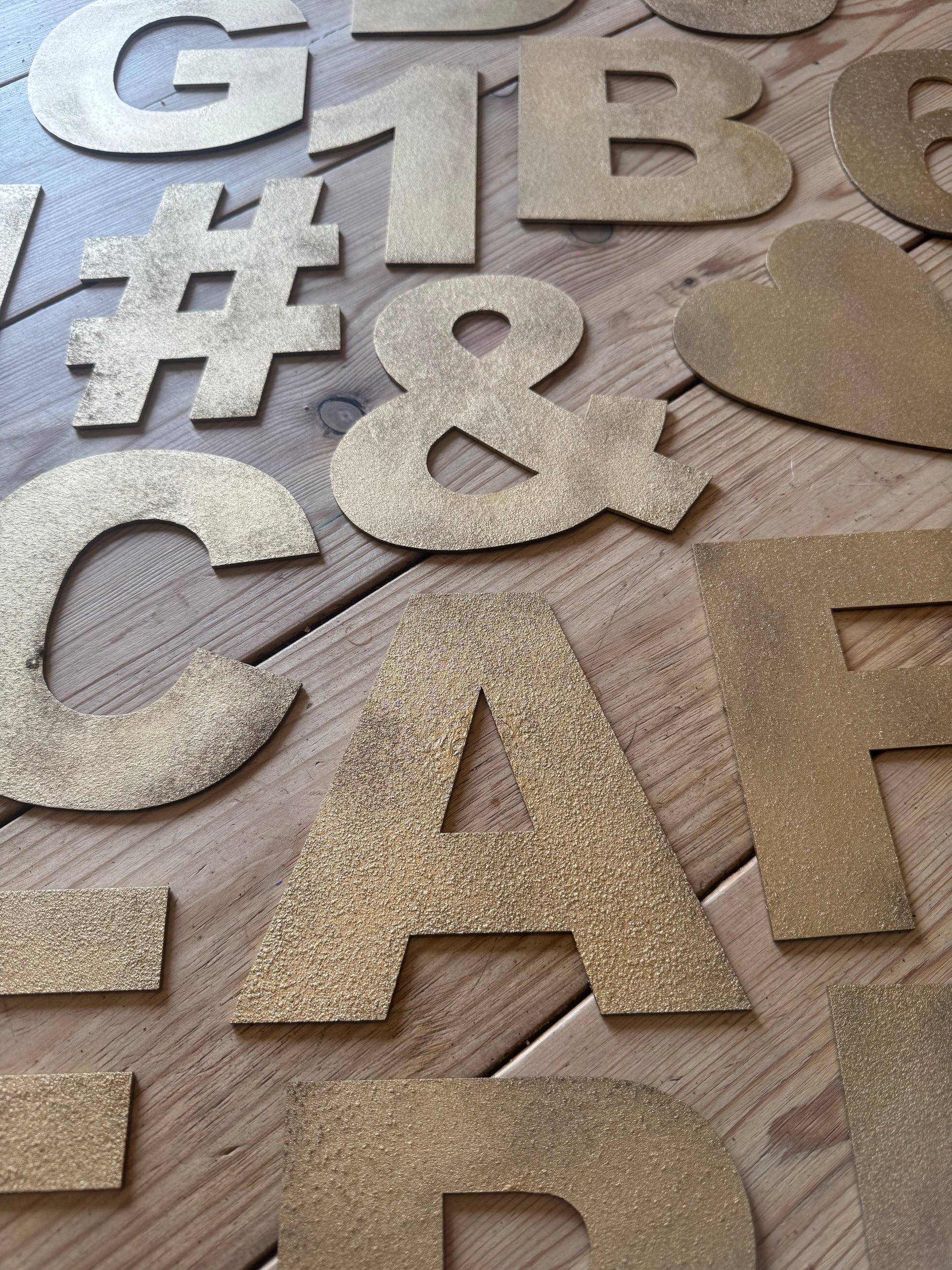 Rustic Gold Metal Letters 12 inch and 5 inch