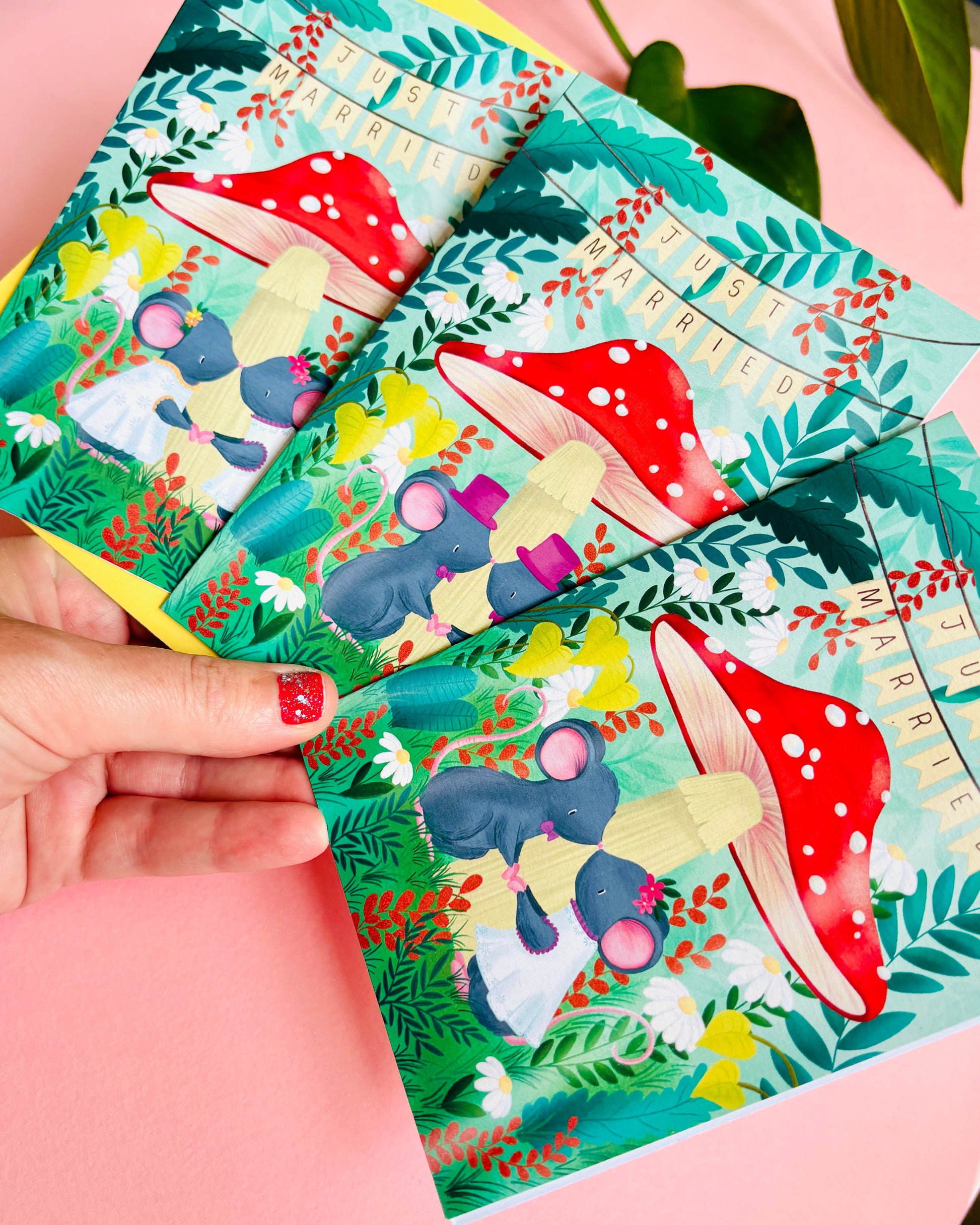 Handmade Gay Wedding Card Whimsical Forest Themed Greetings